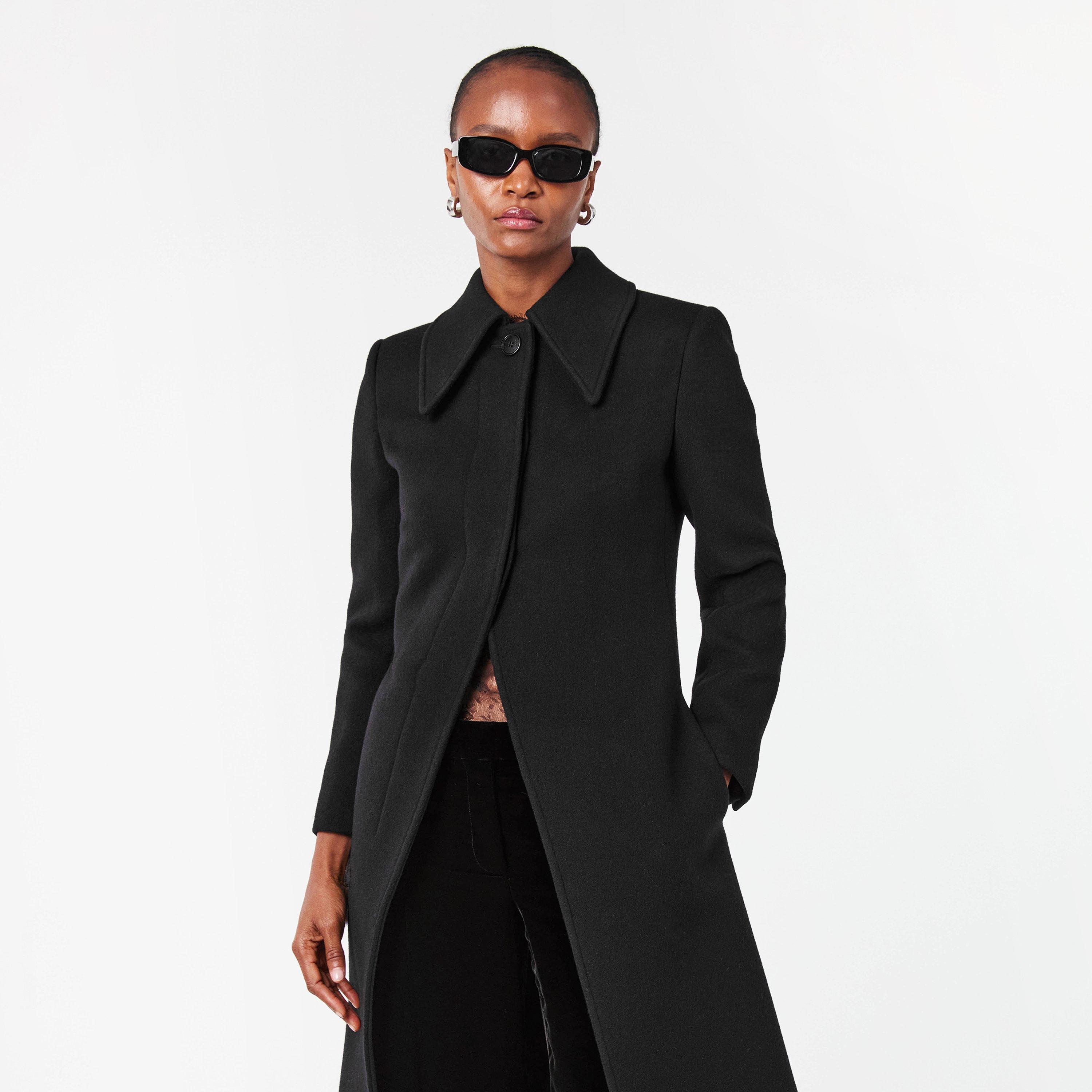 Black - Alexander McQueen - Women's Double-Breasted Structured Pea Coat - 3