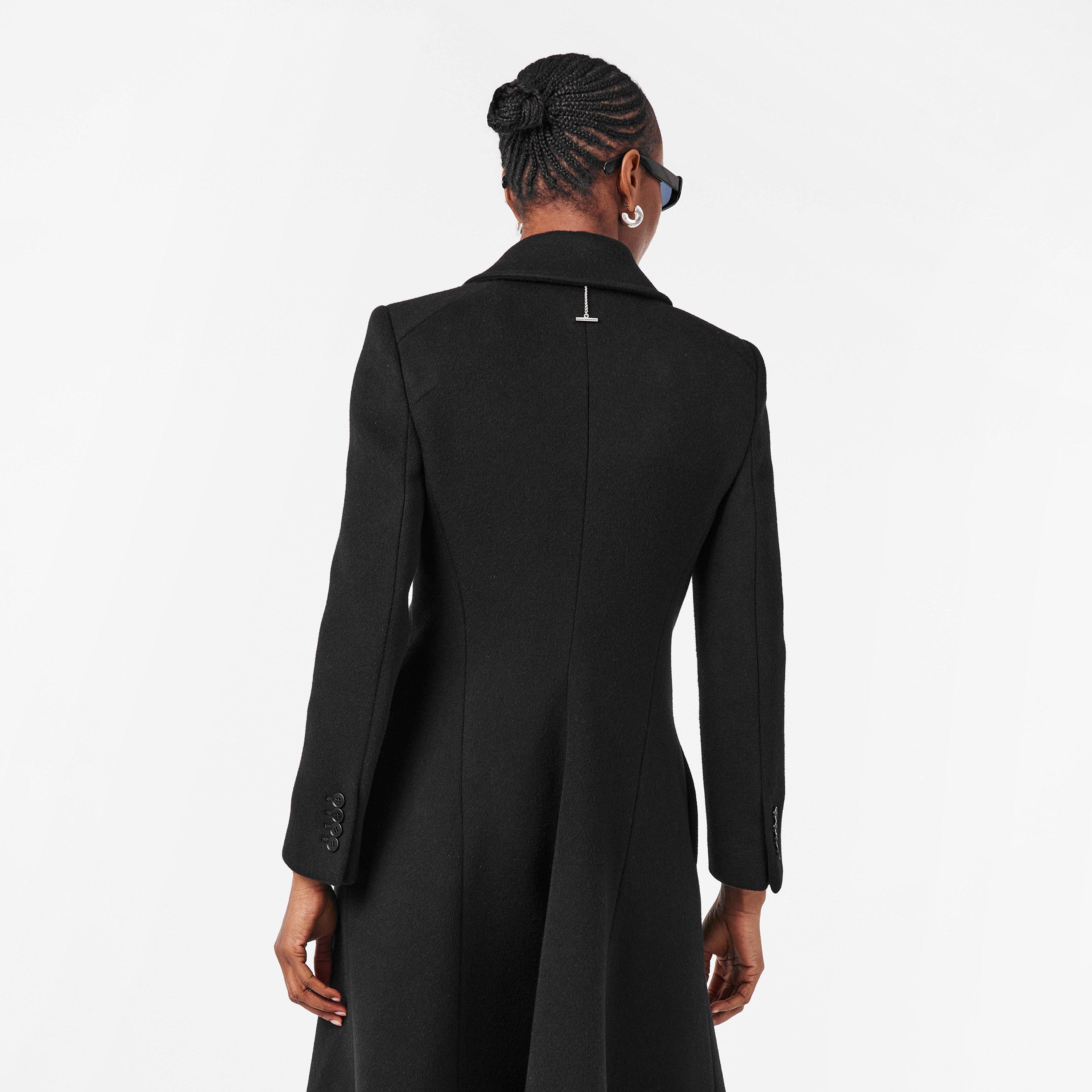 Black - Alexander McQueen - Women's Double-Breasted Structured Pea Coat - 4