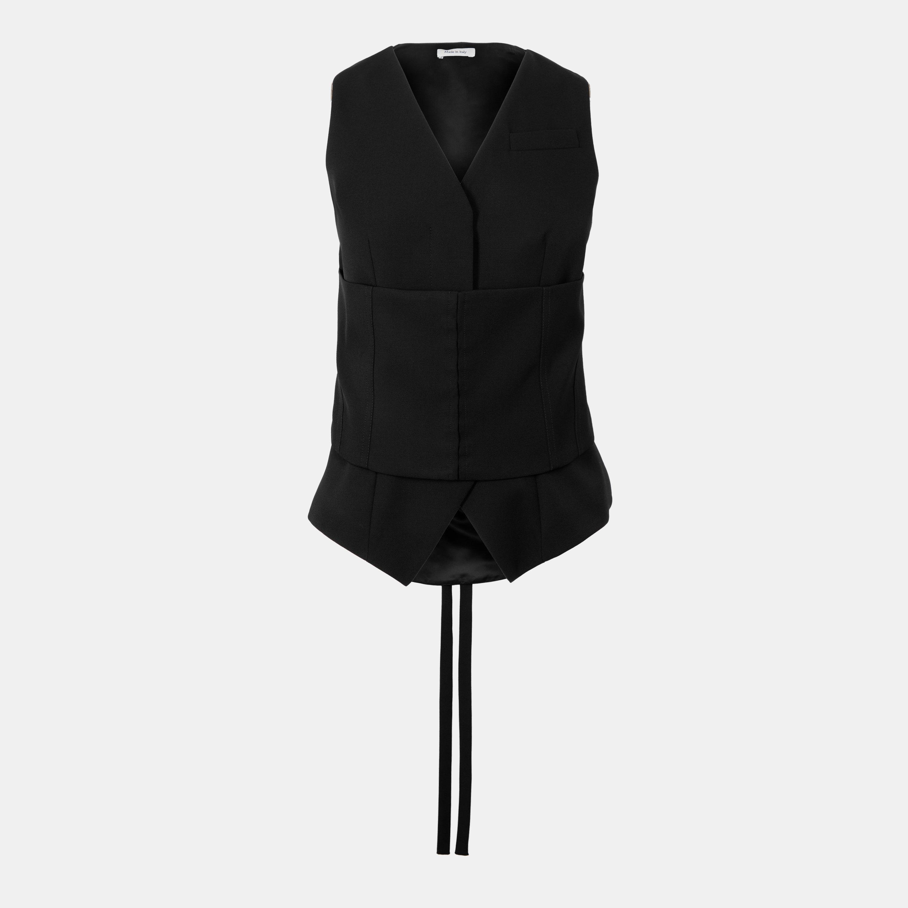 Black - Alexander McQueen - Women's Alex Corset Structured Tailored Waistcoat - 1