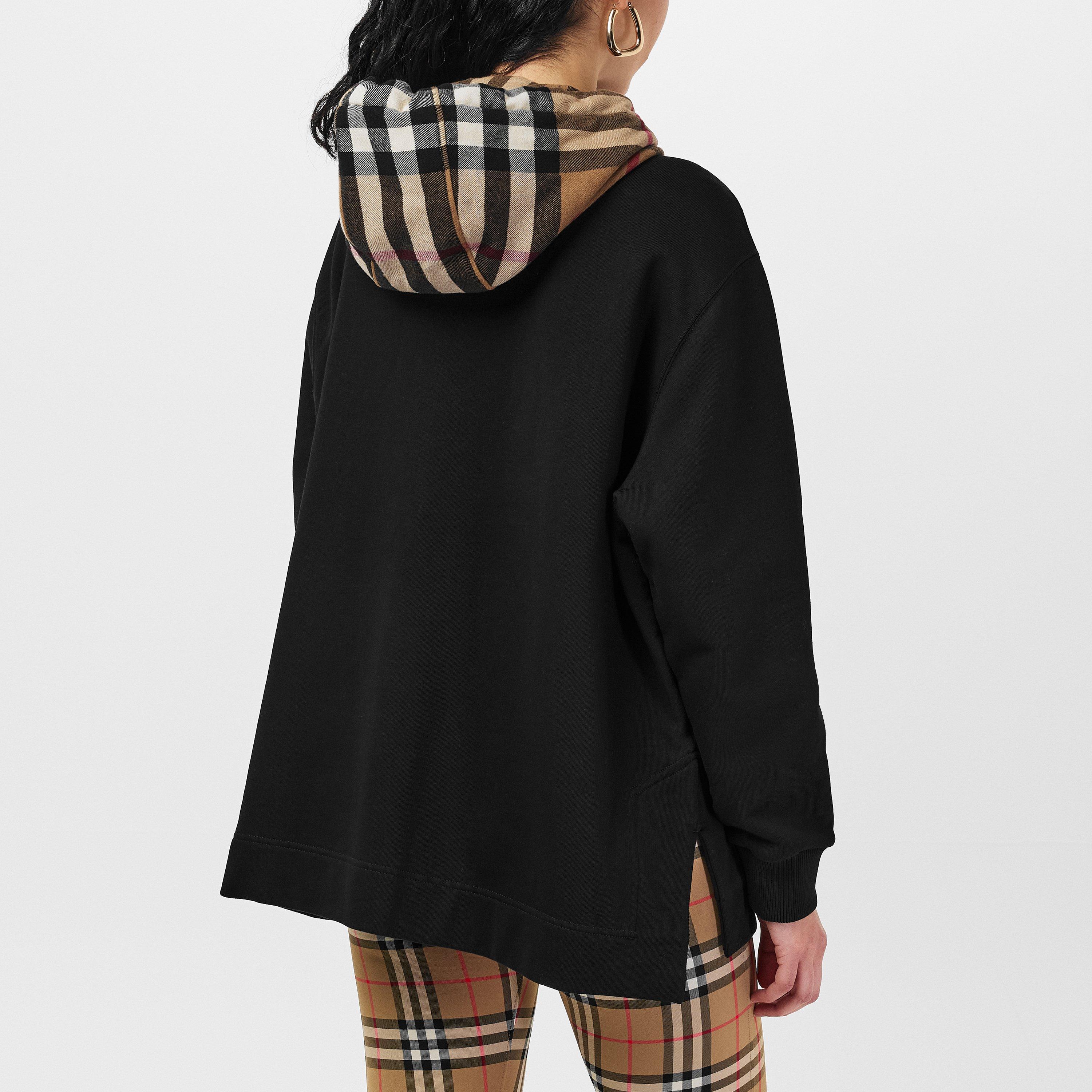 Black A1189 - Burberry - Women's Cotton Melodie Check Oth Hoodie - 4