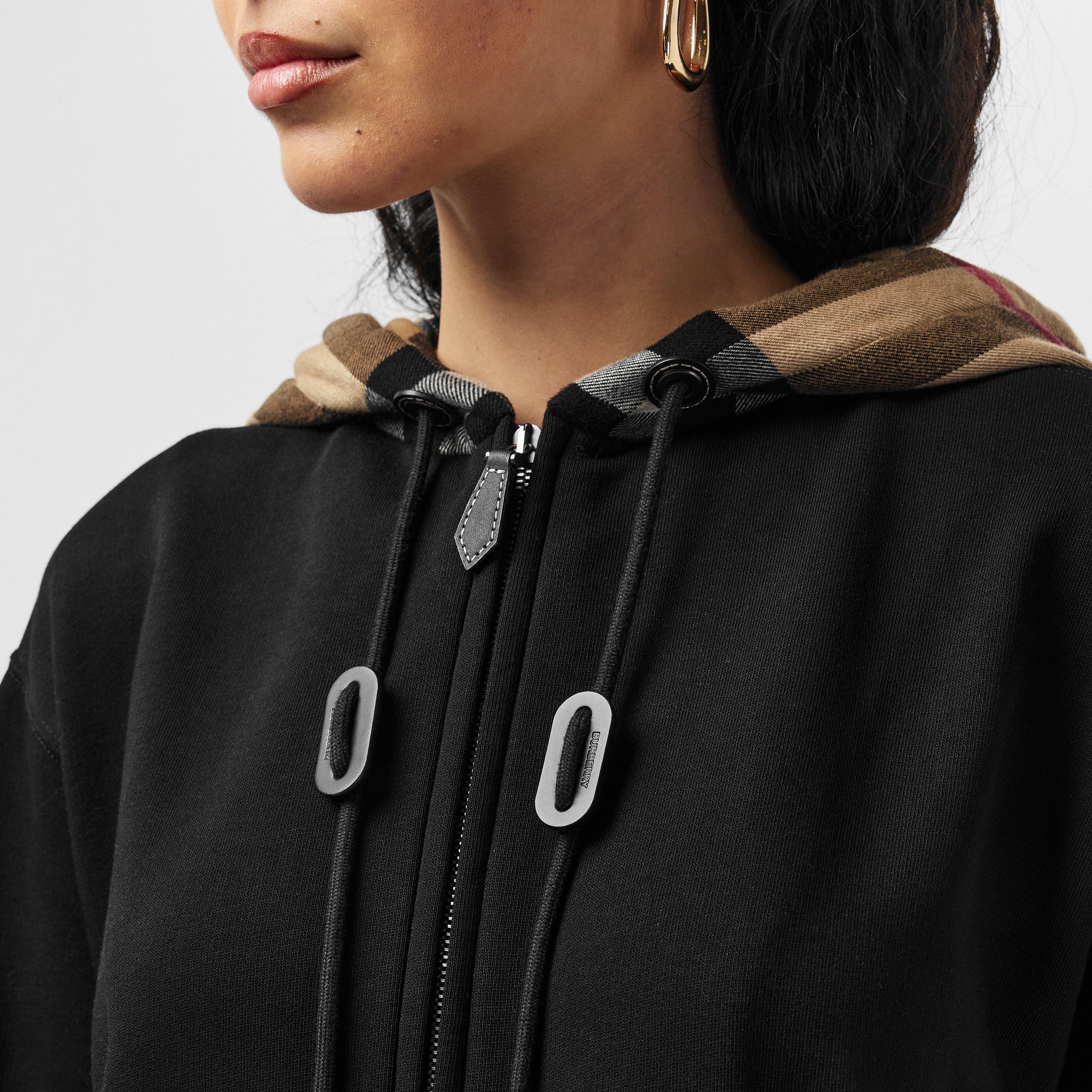 Black A1189 - Burberry - Women's Cotton Melodie Check Oth Hoodie - 5