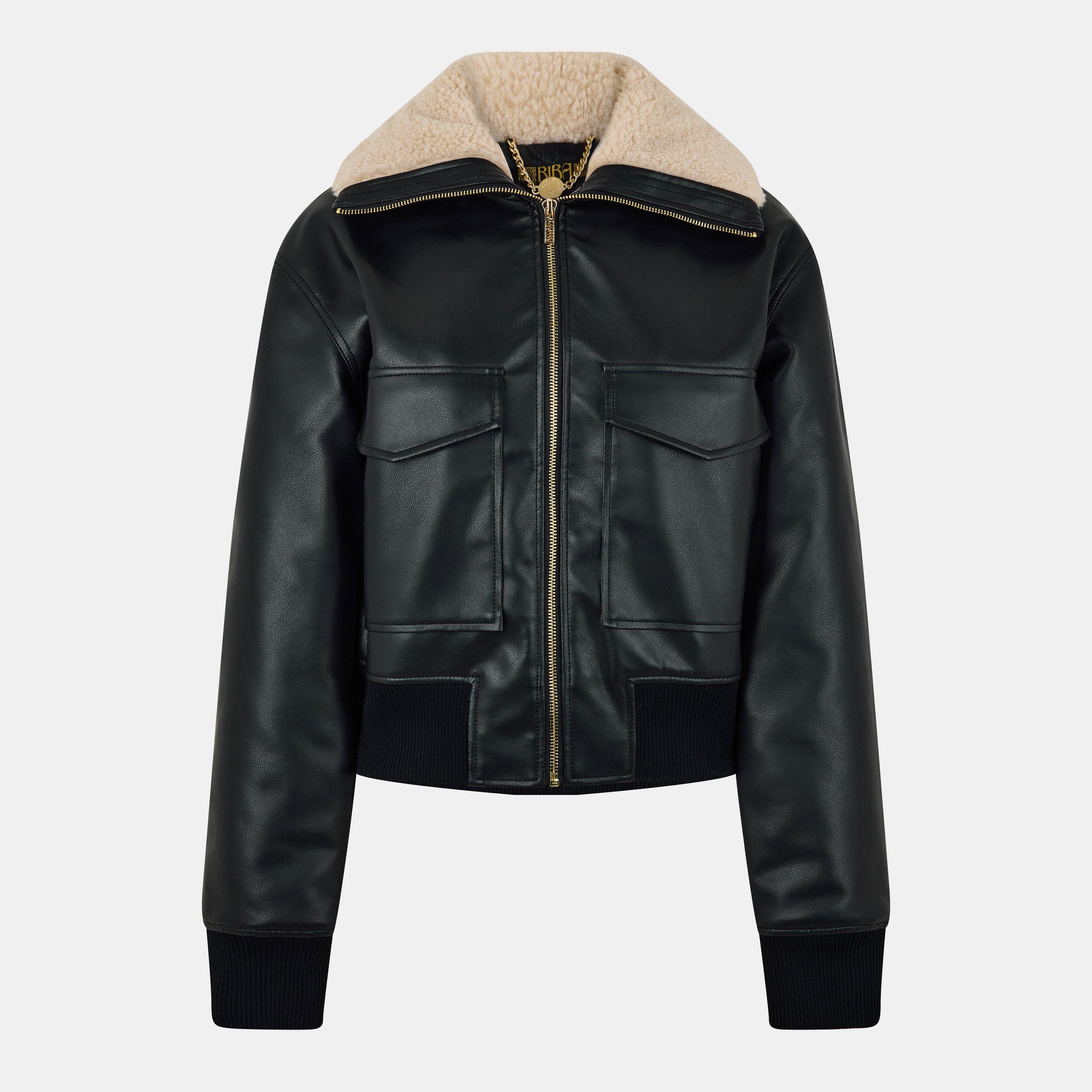 Black - Biba - Women's Pock Faux Leather Jacket - 1