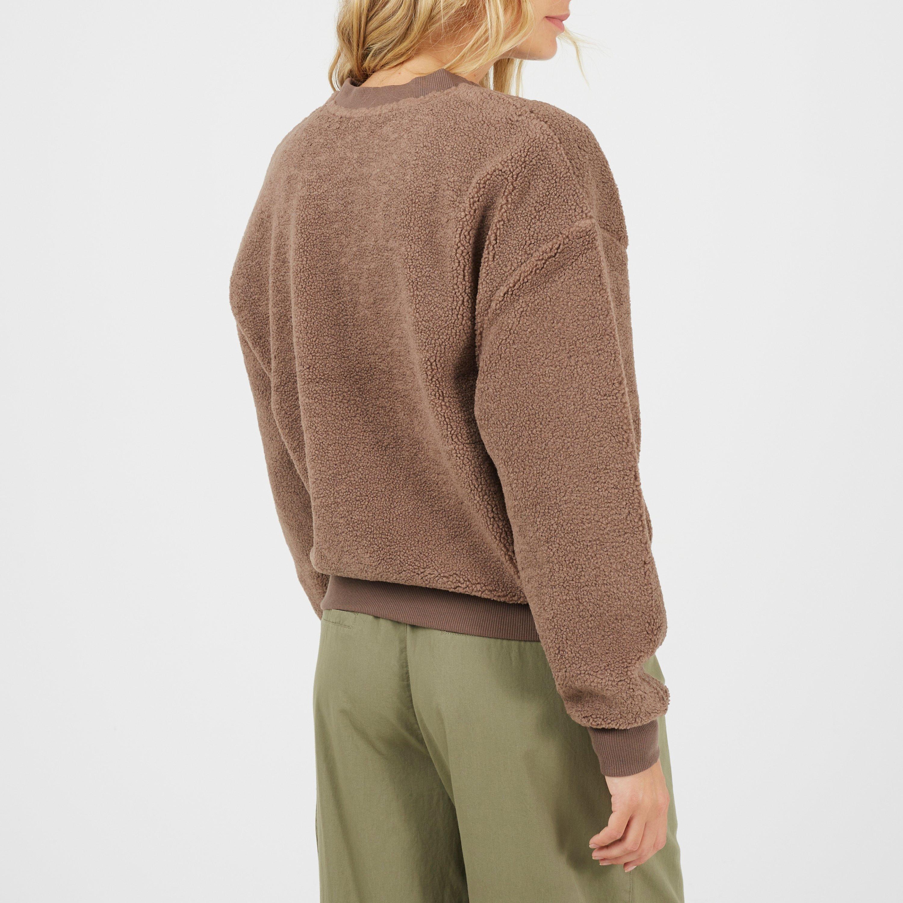 Dove Brown/Blk - Brave Soul - Brave Soul Ladies Colorado Borg Sweatshirt - 2