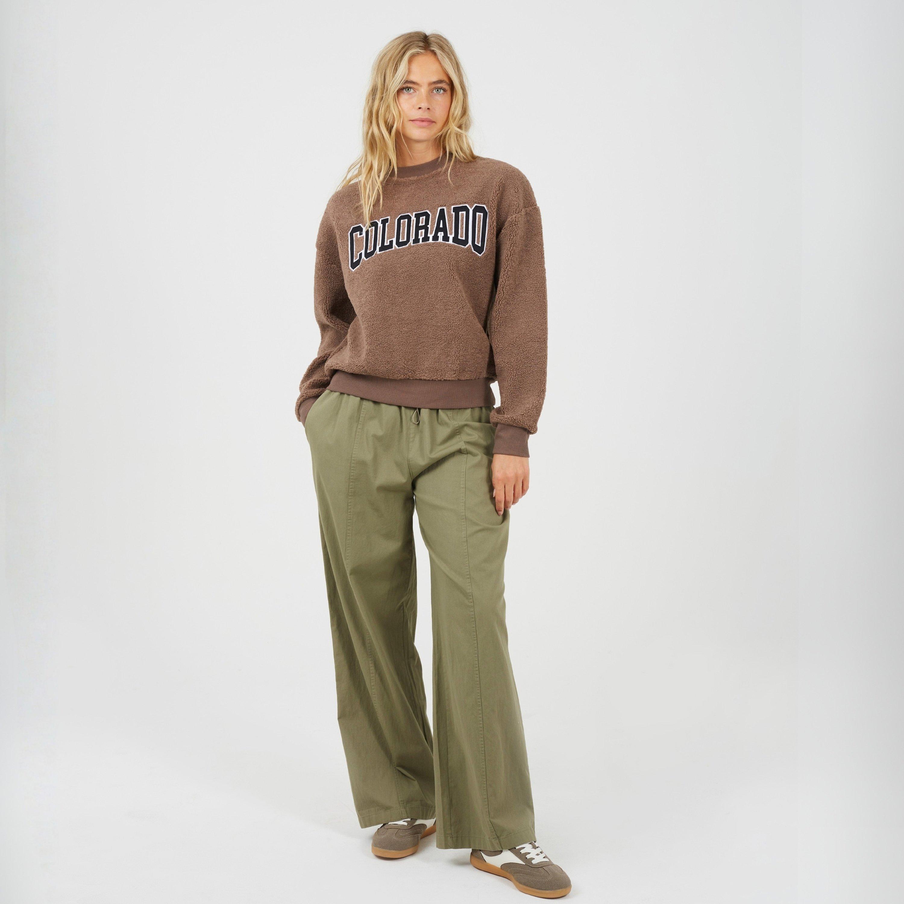 Dove Brown/Blk - Brave Soul - Brave Soul Ladies Colorado Borg Sweatshirt - 4