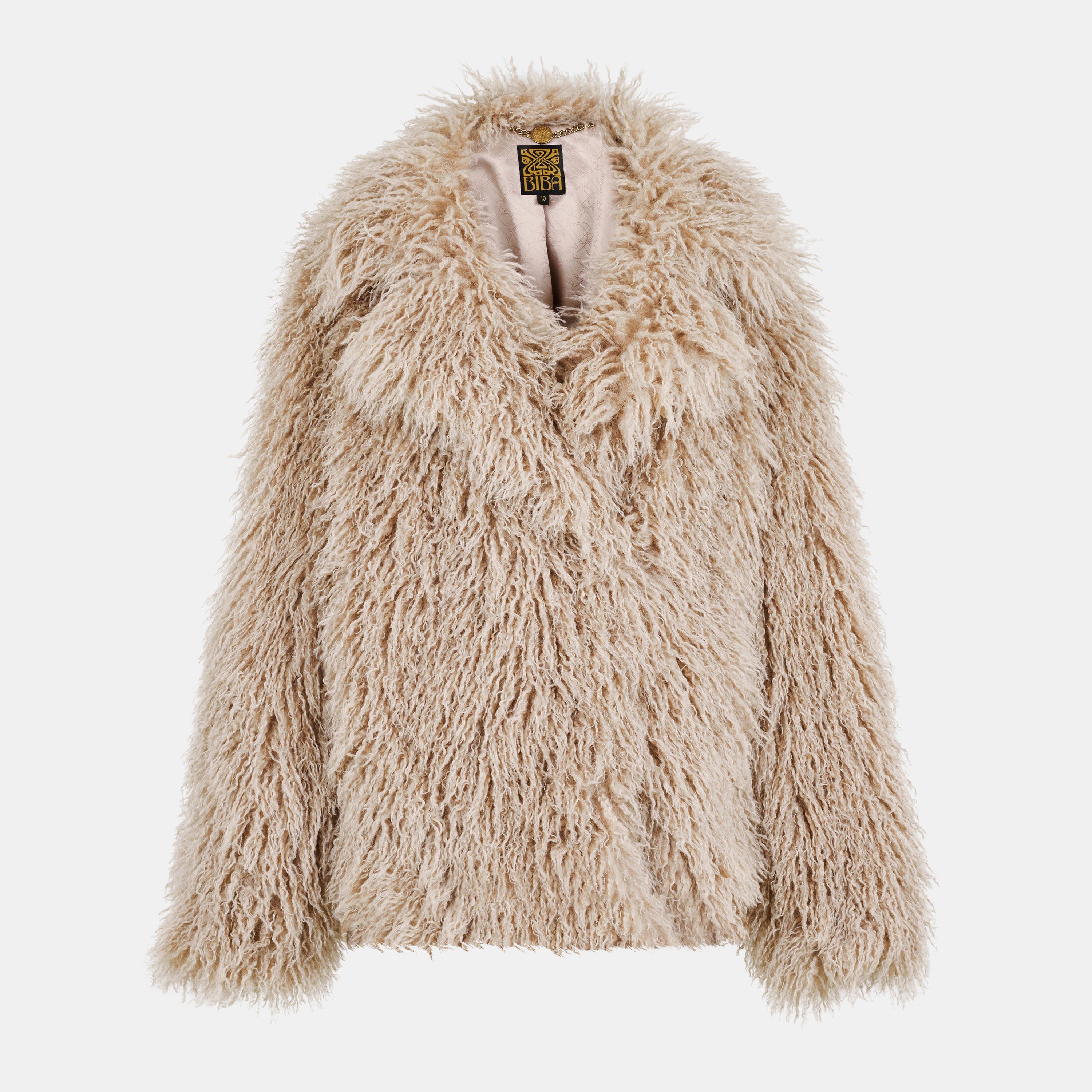 Blonde - Biba - Women's Doodle Fur Oversized Teddy Coat - 1