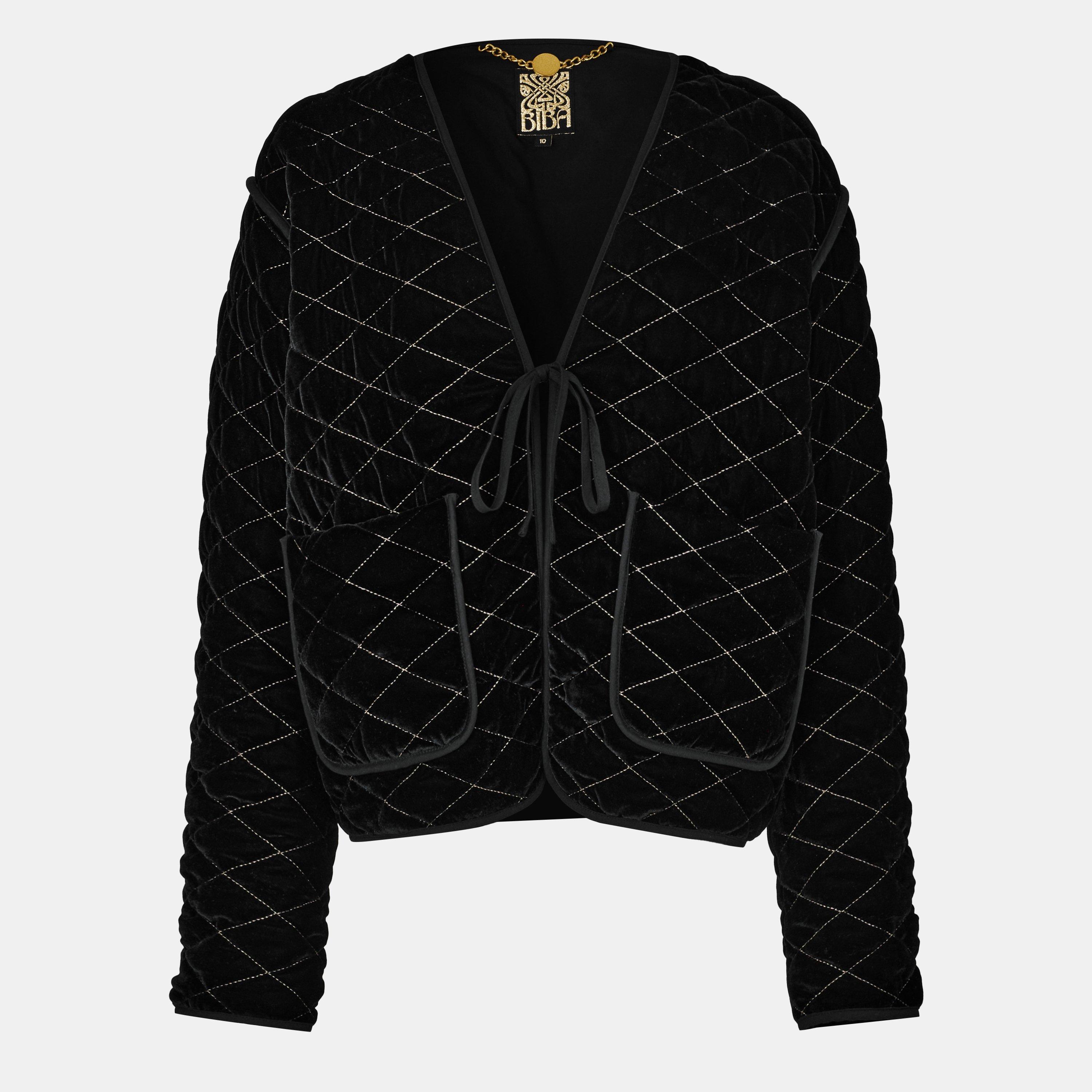 Black - Biba - Women's Vel Sparkle Quilted Jacket - 1