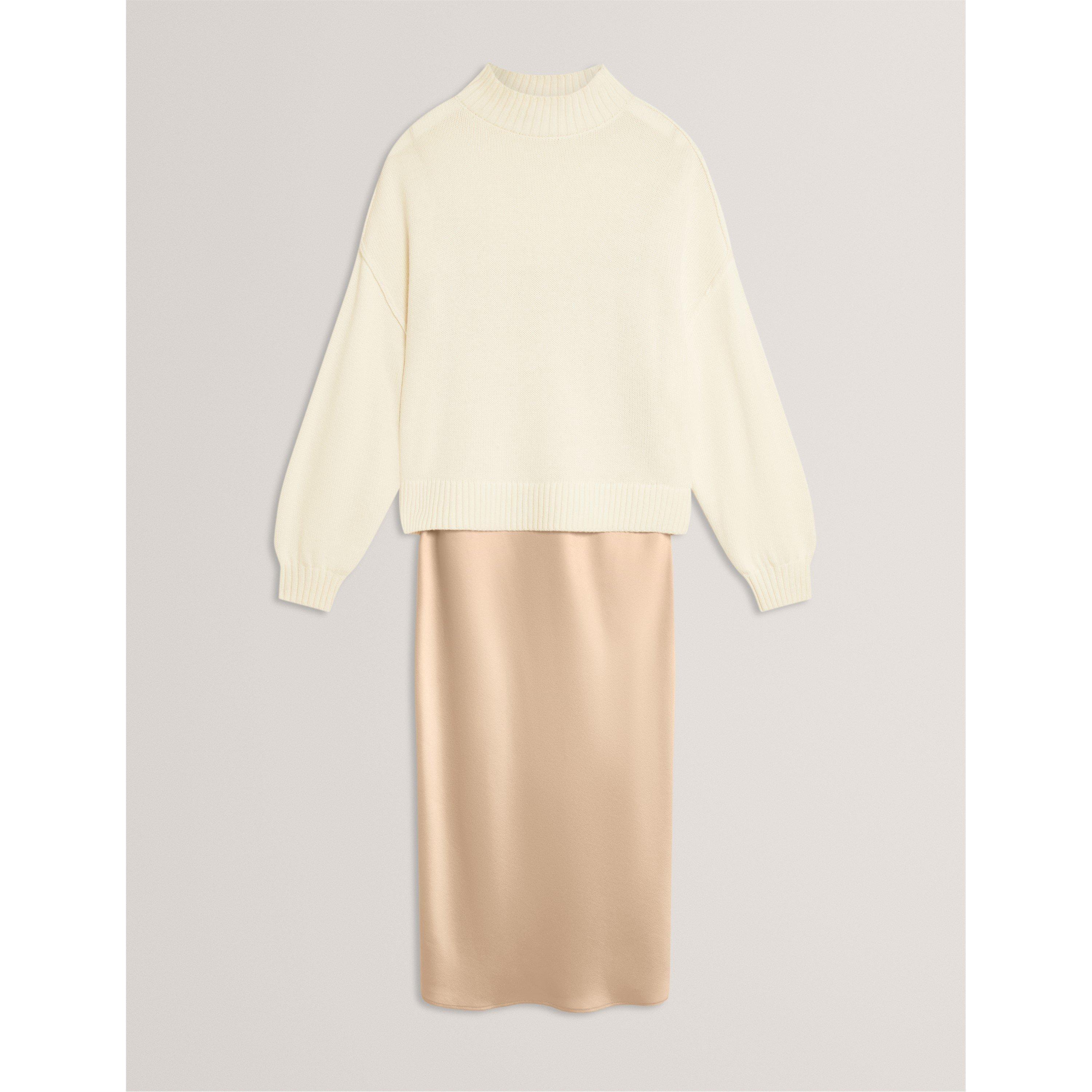 Ted Baker Women's Knitted Jumper Dress - Natural - Size 12 (M)
