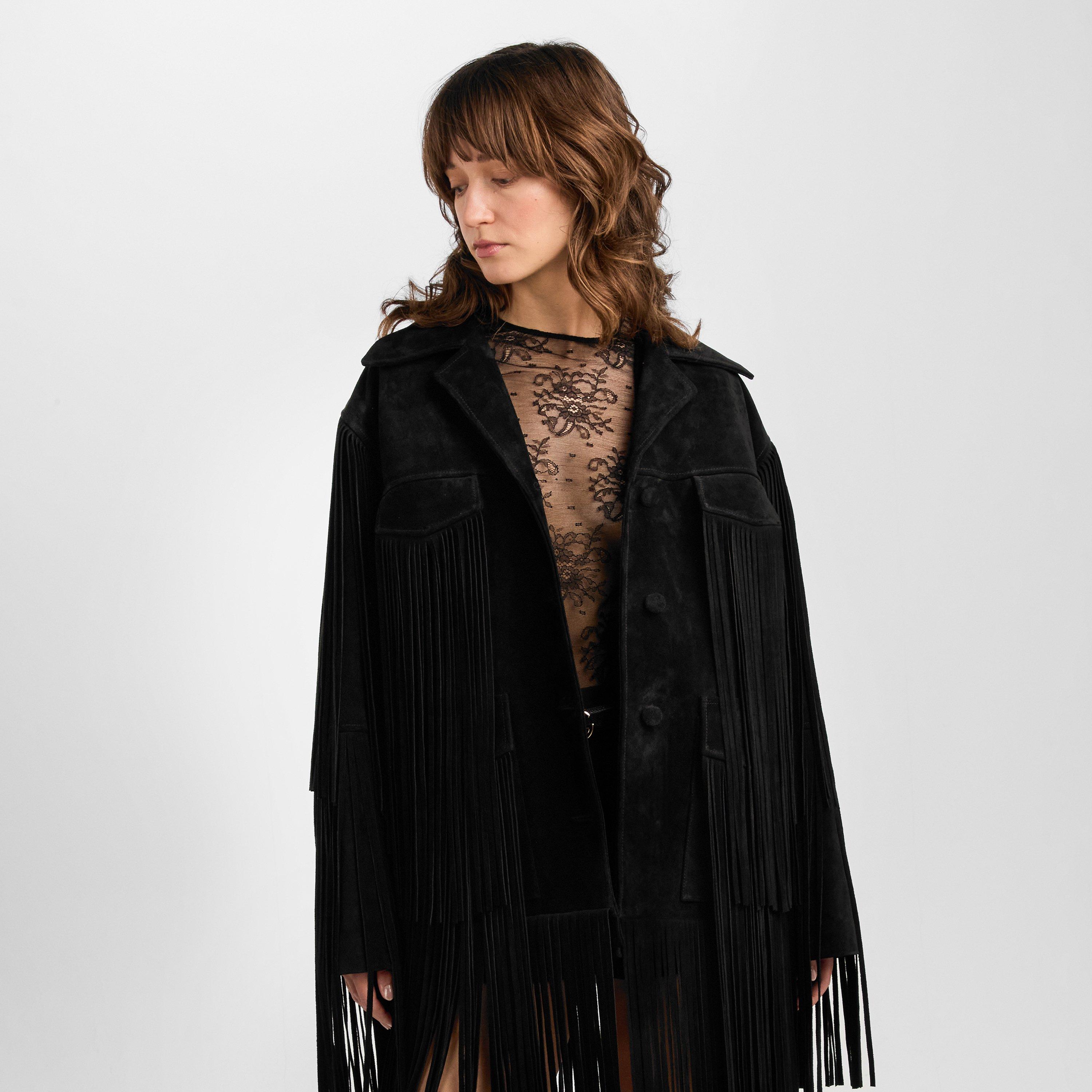 Nero - Dolce and Gabbana - Women's Suede Tailored Cut Leather Jacket - 3