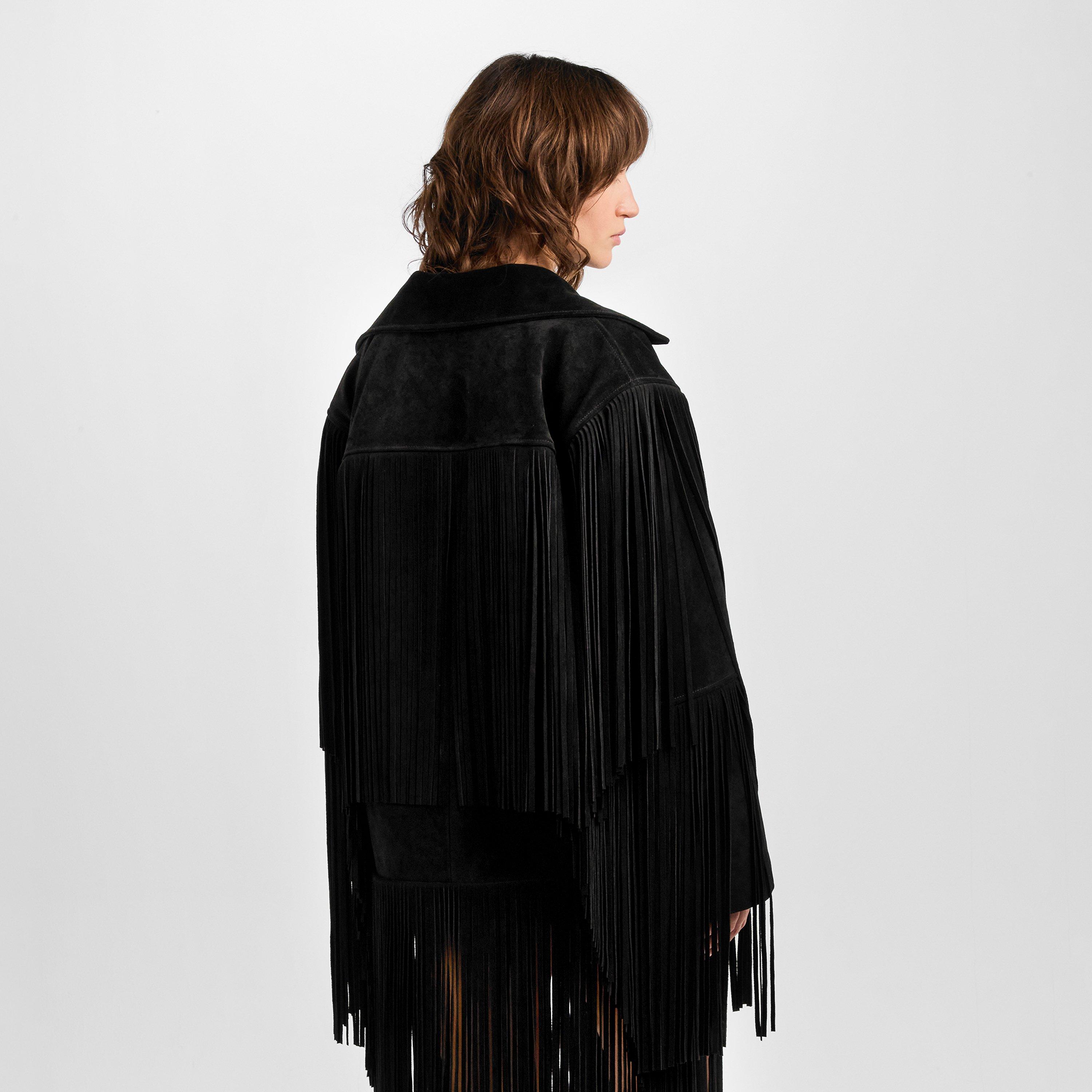 Nero - Dolce and Gabbana - Women's Suede Tailored Cut Leather Jacket - 4