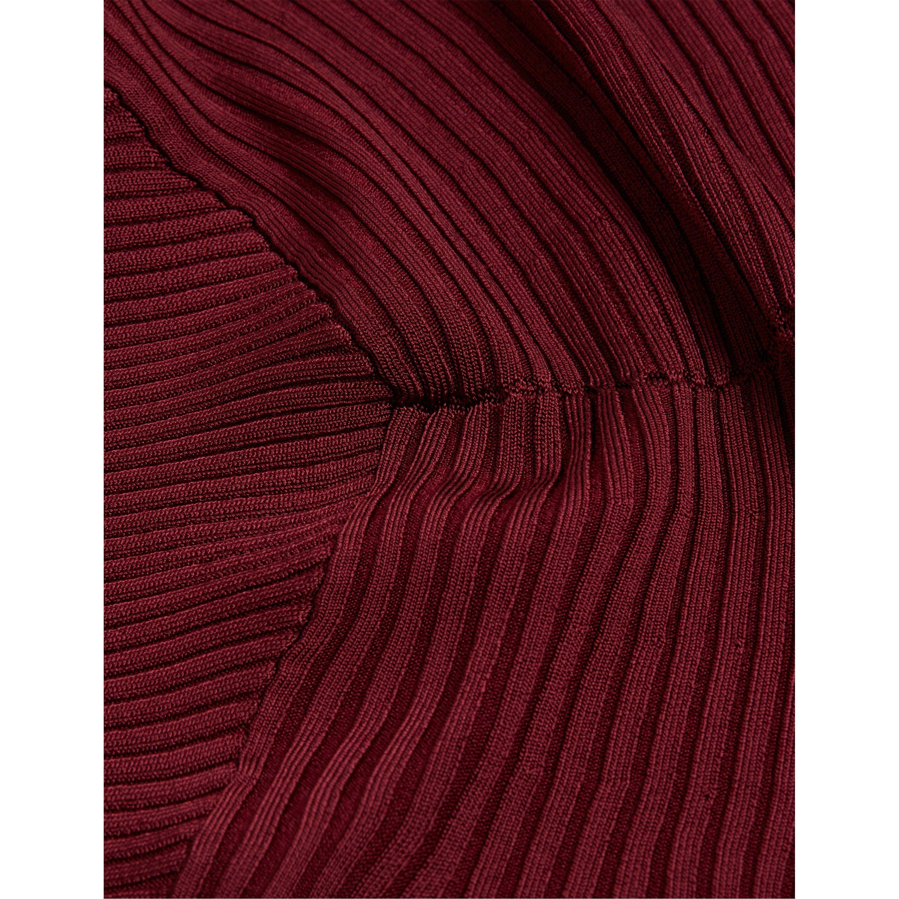 Maroon - Ted Baker - Women's Short-Sleeve Knitted Jumper Dress - 4