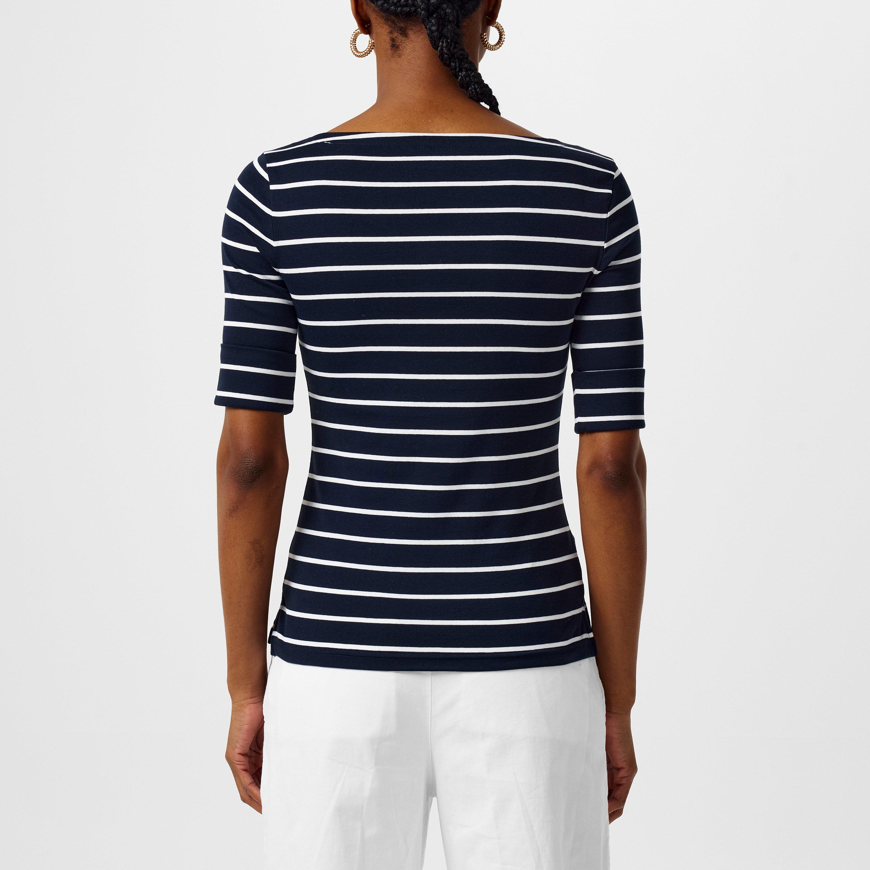 Lauren Navy/Wht - Lauren by Ralph Lauren - Striped Knit Top - 4
