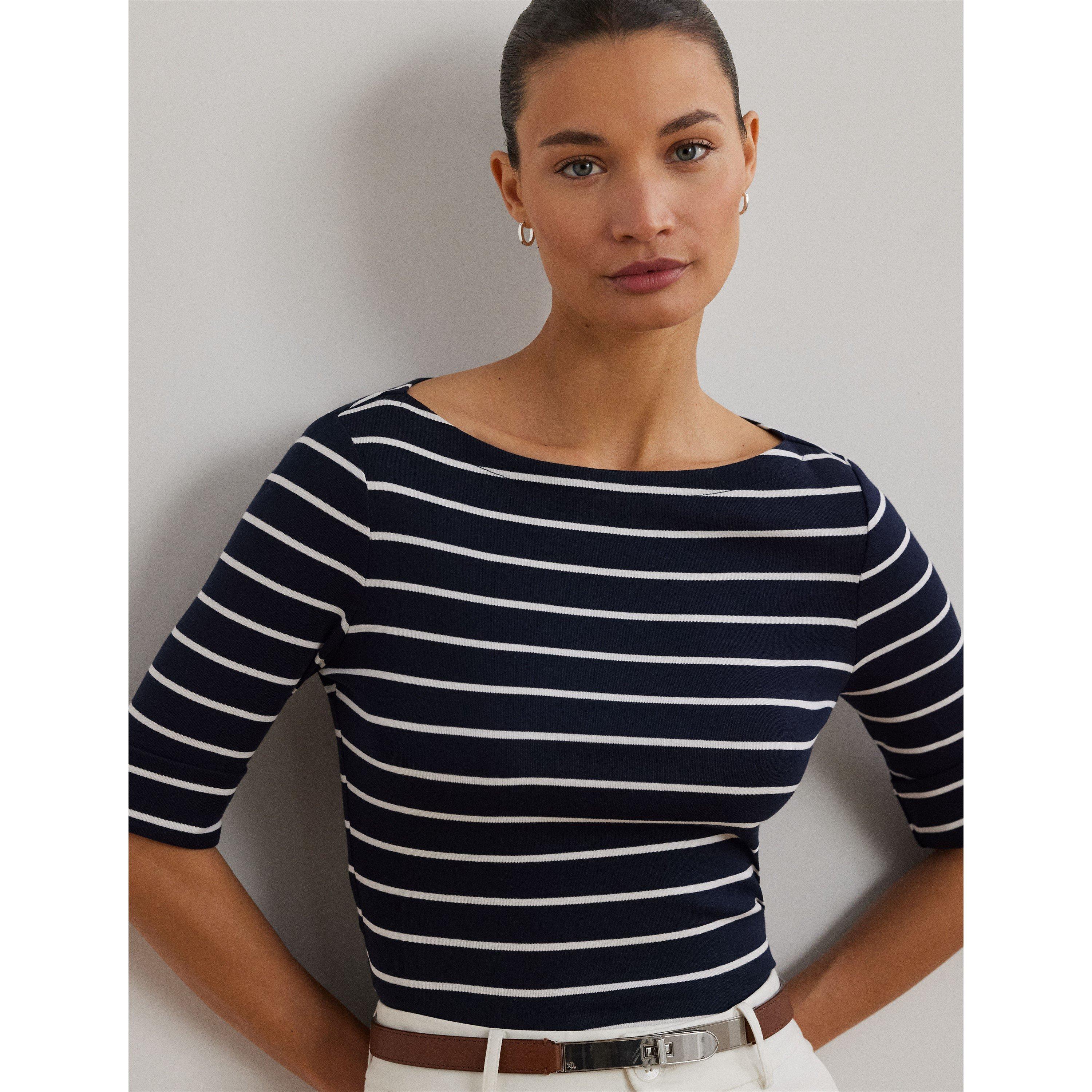 Lauren Navy/Wht - Lauren by Ralph Lauren - Striped Knit Top - 5
