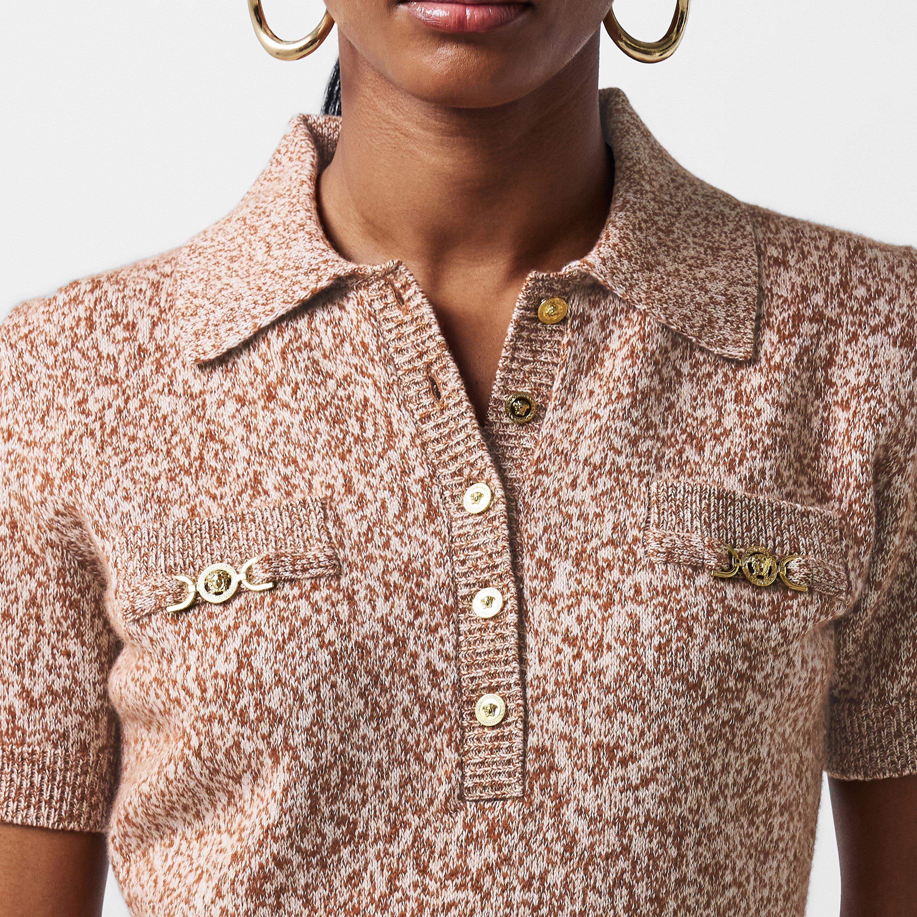 Spice Brown - Versace - Women's Knitted Top - 5