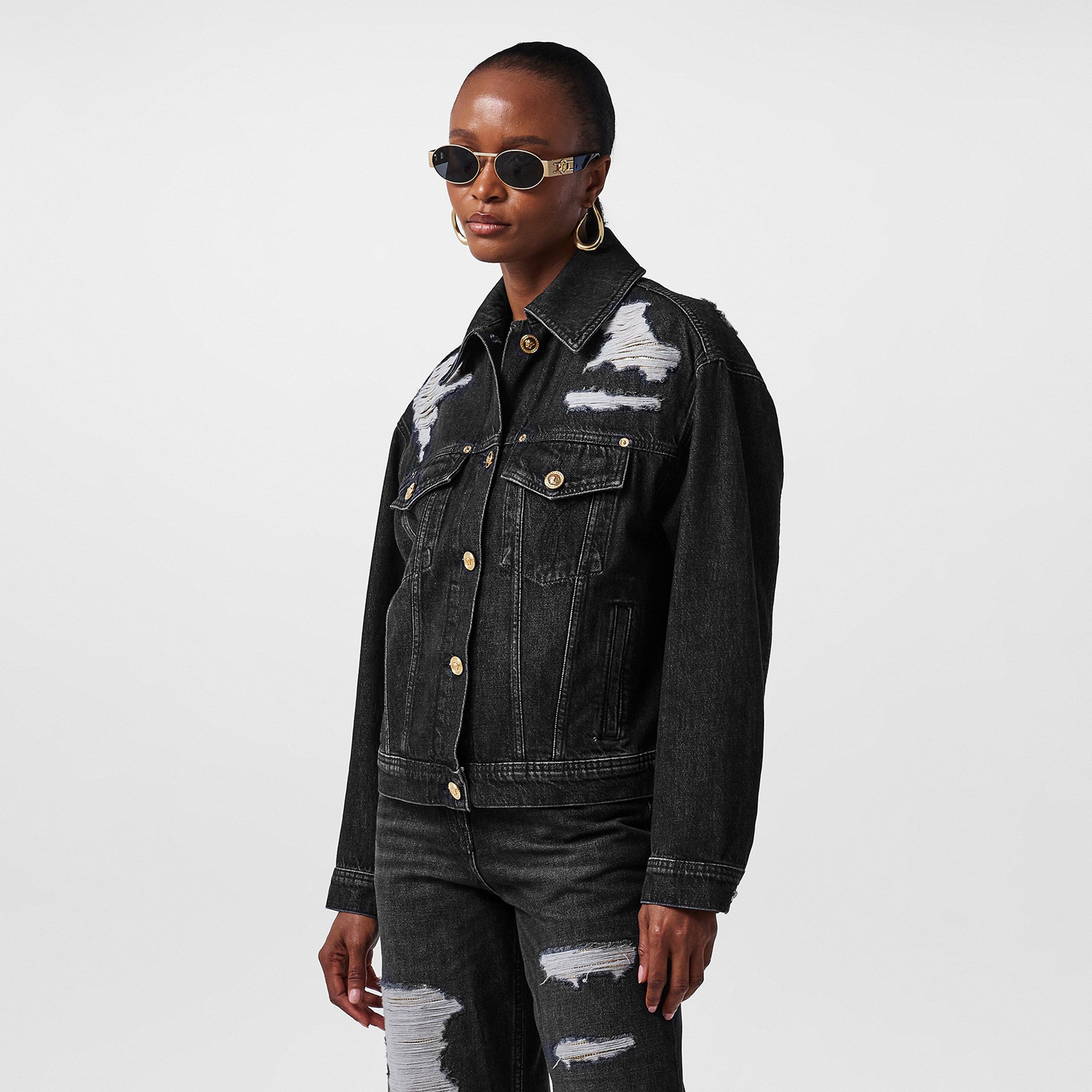 Black - Versace - Women's  Denim Jacket - 3