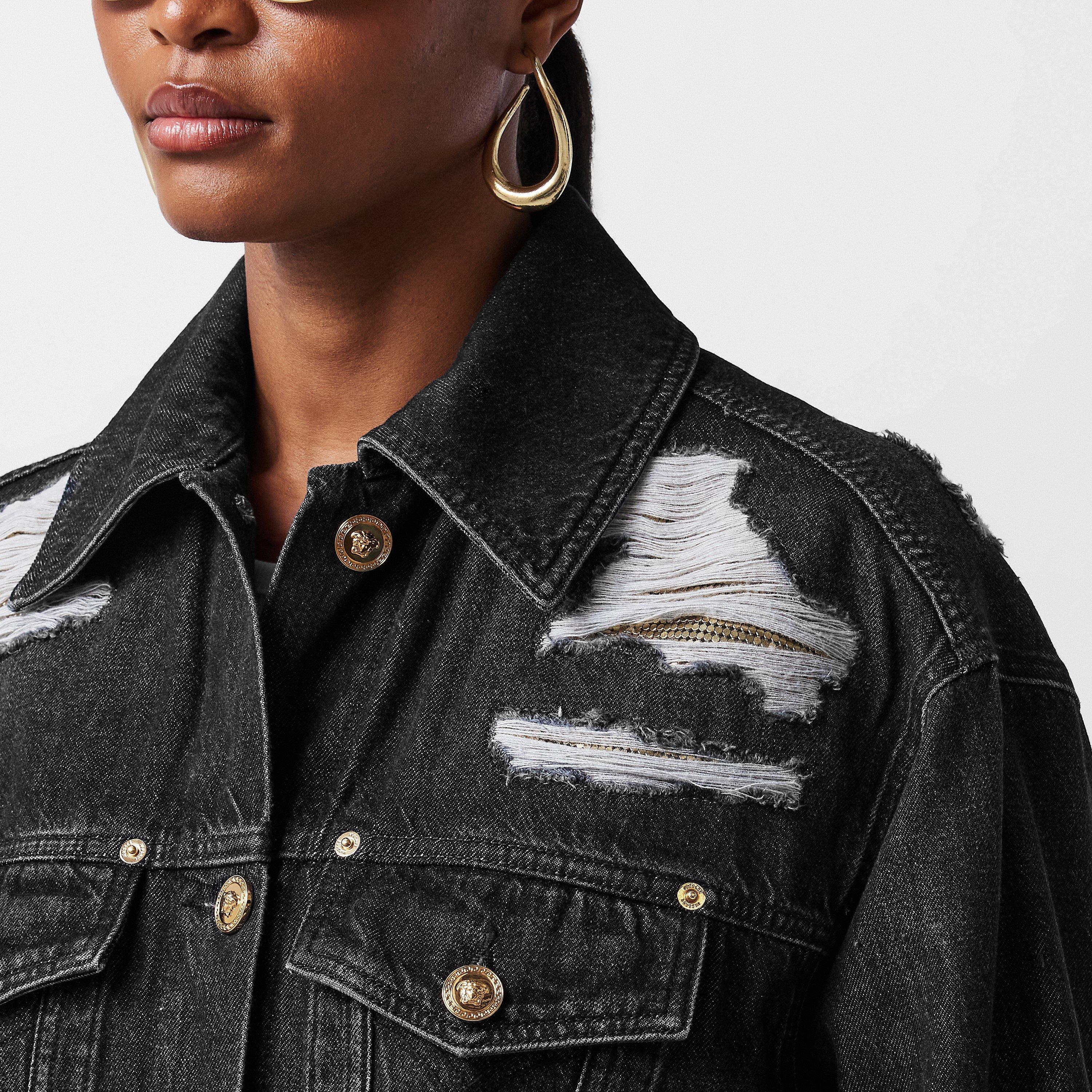 Black - Versace - Women's  Denim Jacket - 5