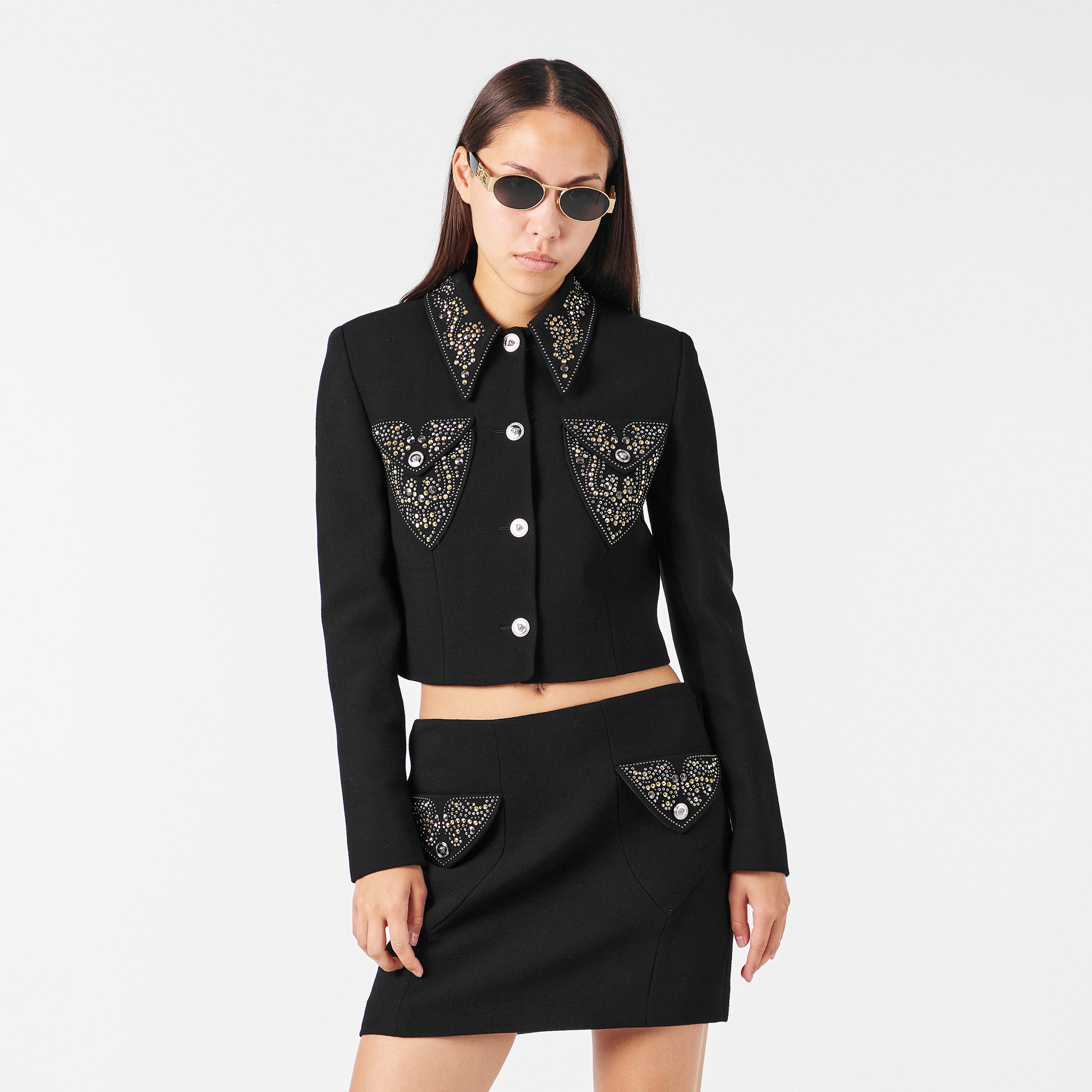 Black - Versace - Women's  Technical Softshell Jacket - 3