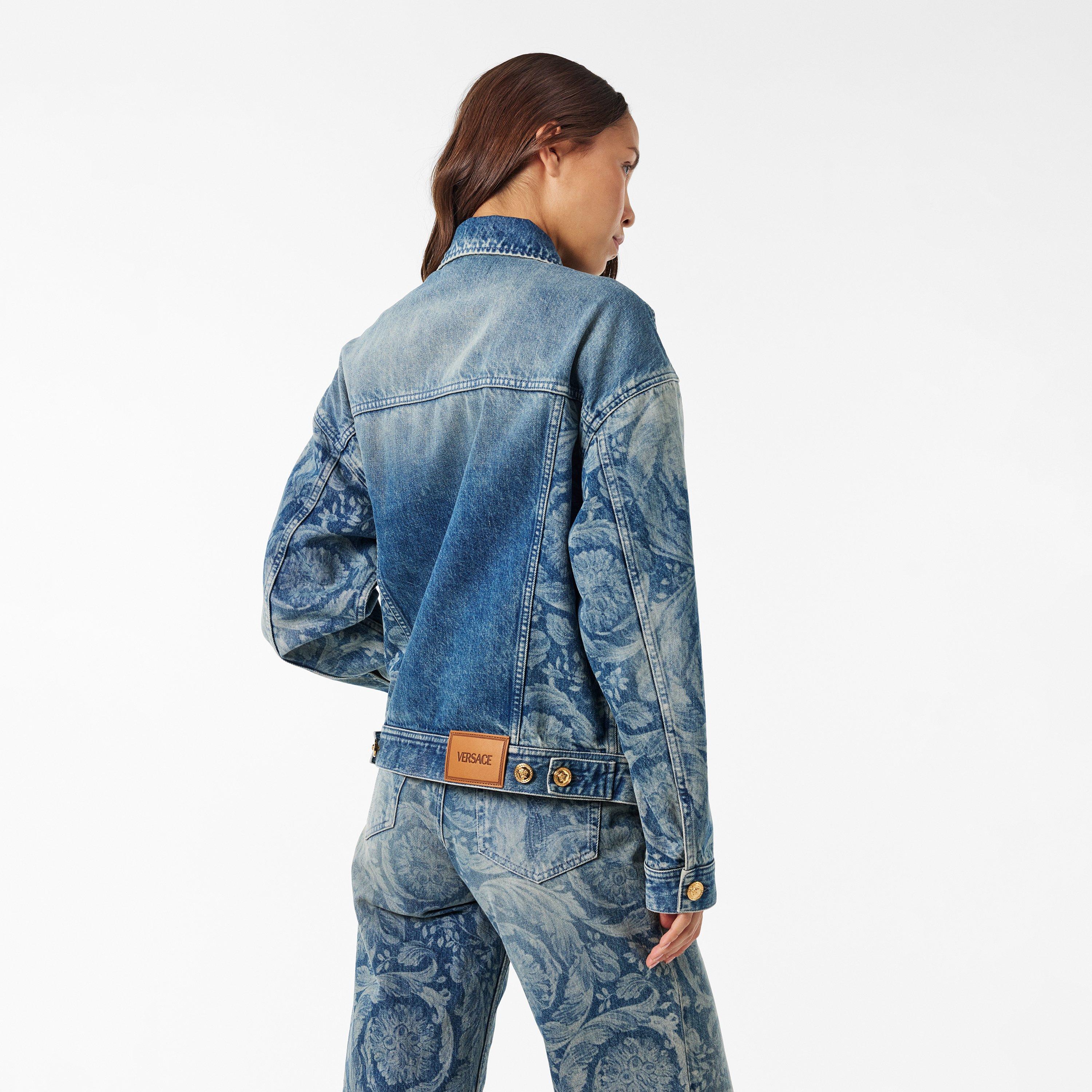 Blue - Versace - Women's Blue Wash Denim Jacket - 4