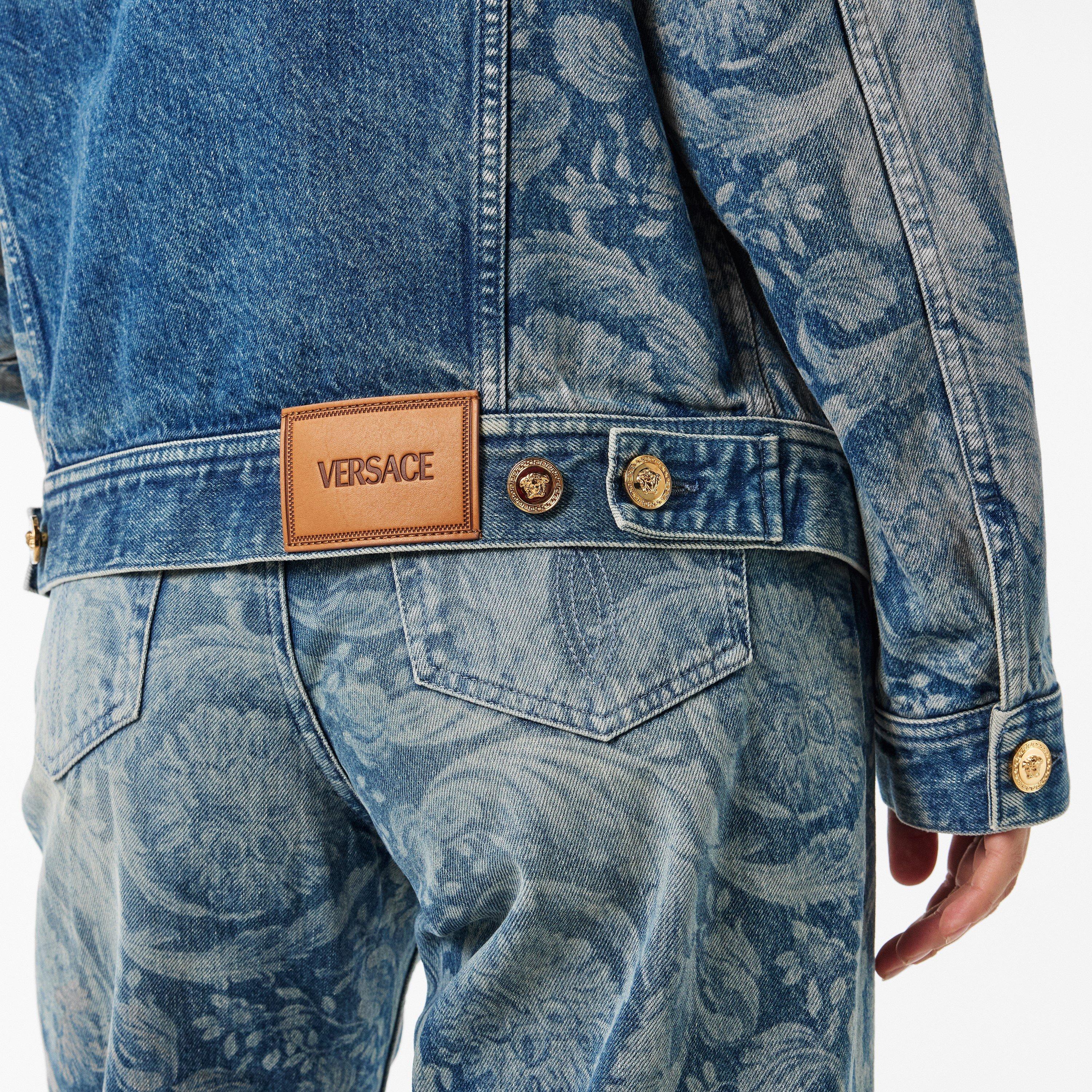 Blue - Versace - Women's Blue Wash Denim Jacket - 5