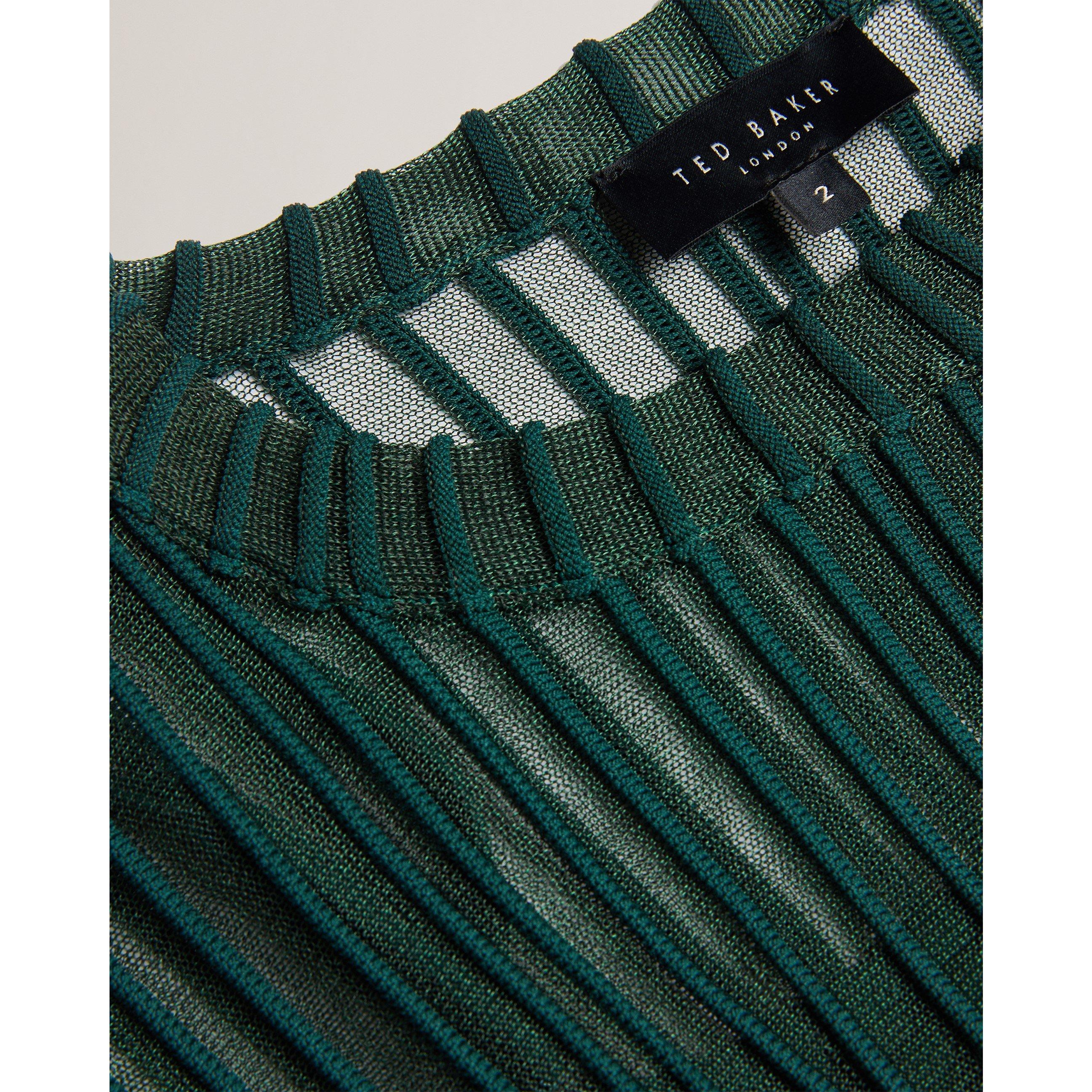 Dk-Green - Ted Baker - Women's Striped Knitted Top - 4