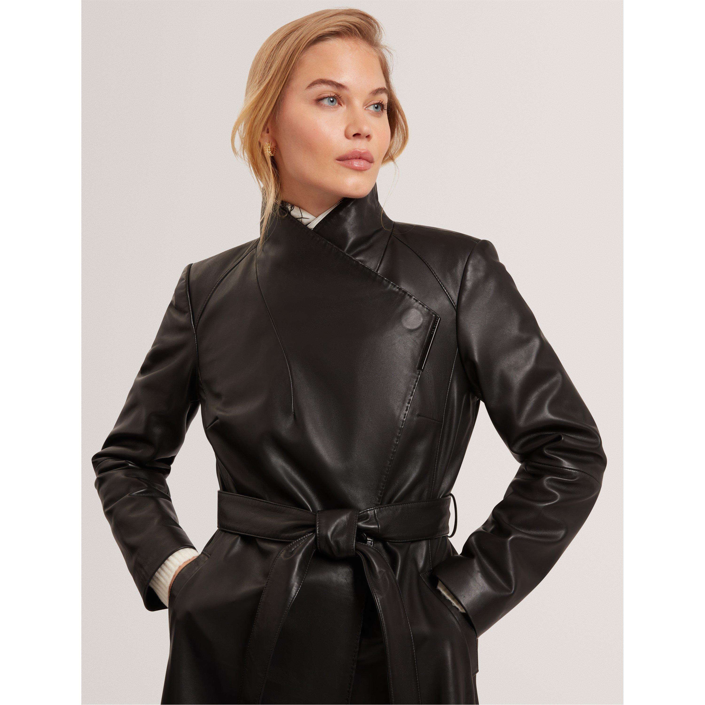 Black - Ted Baker - Ted Leather Wrapcoat Ld54 - 4