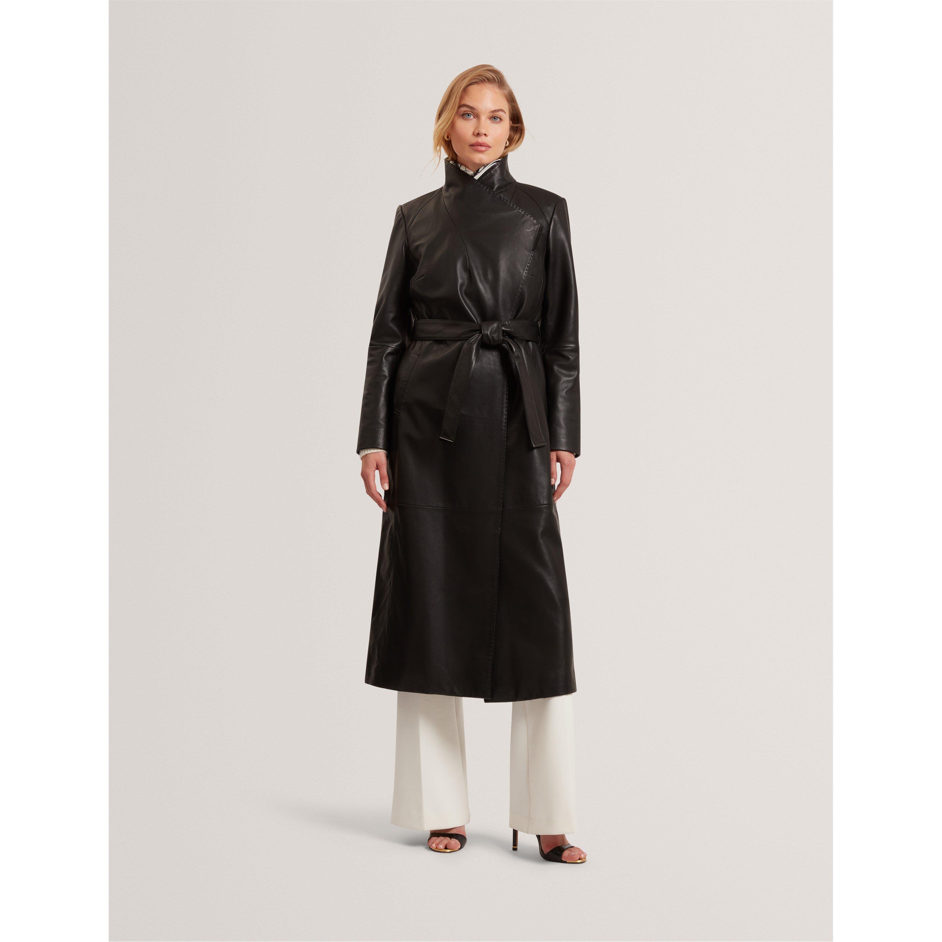 Black - Ted Baker - Ted Leather Wrapcoat Ld54 - 5
