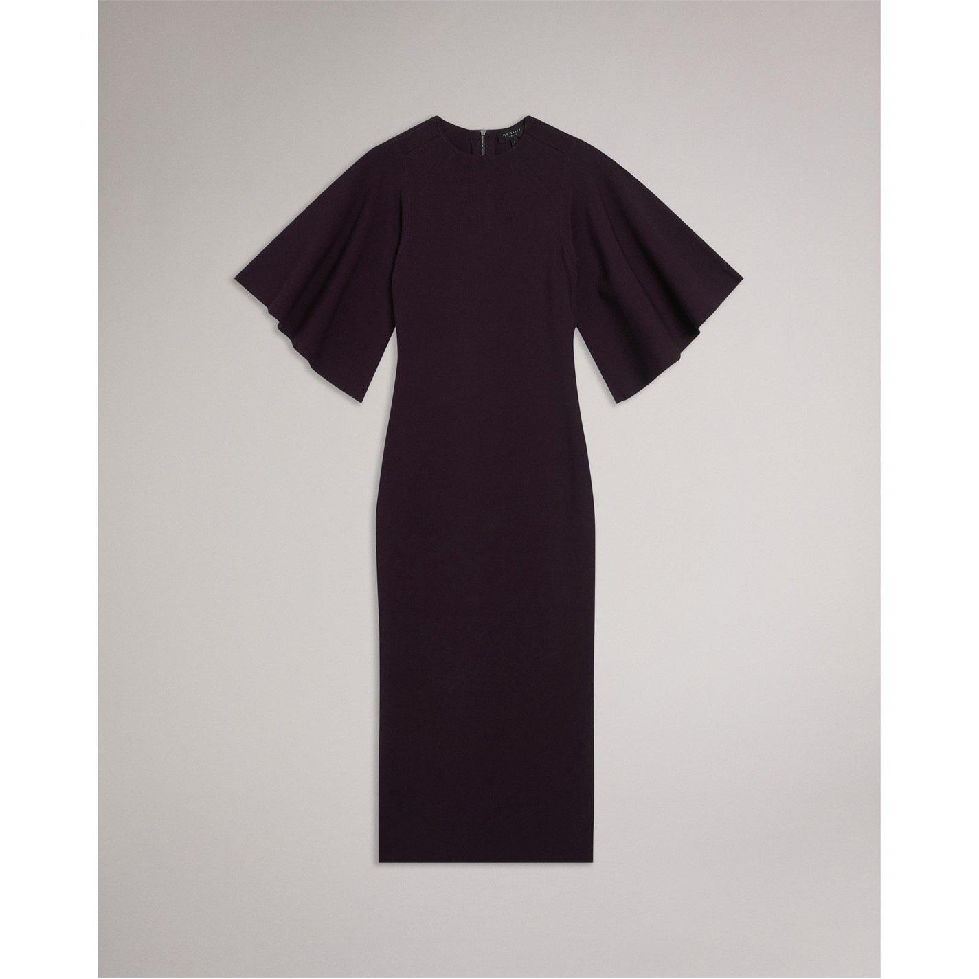 Ted Baker Flute Midaxi Dress - Dk- Red - Size 12 (M)