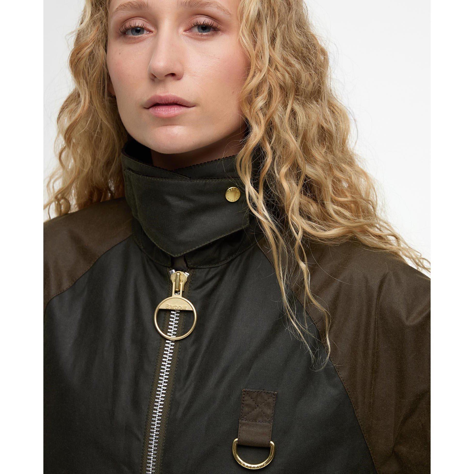 Olive/Ancient - Barbour - Womens Kearton Waxed Jacket - 4