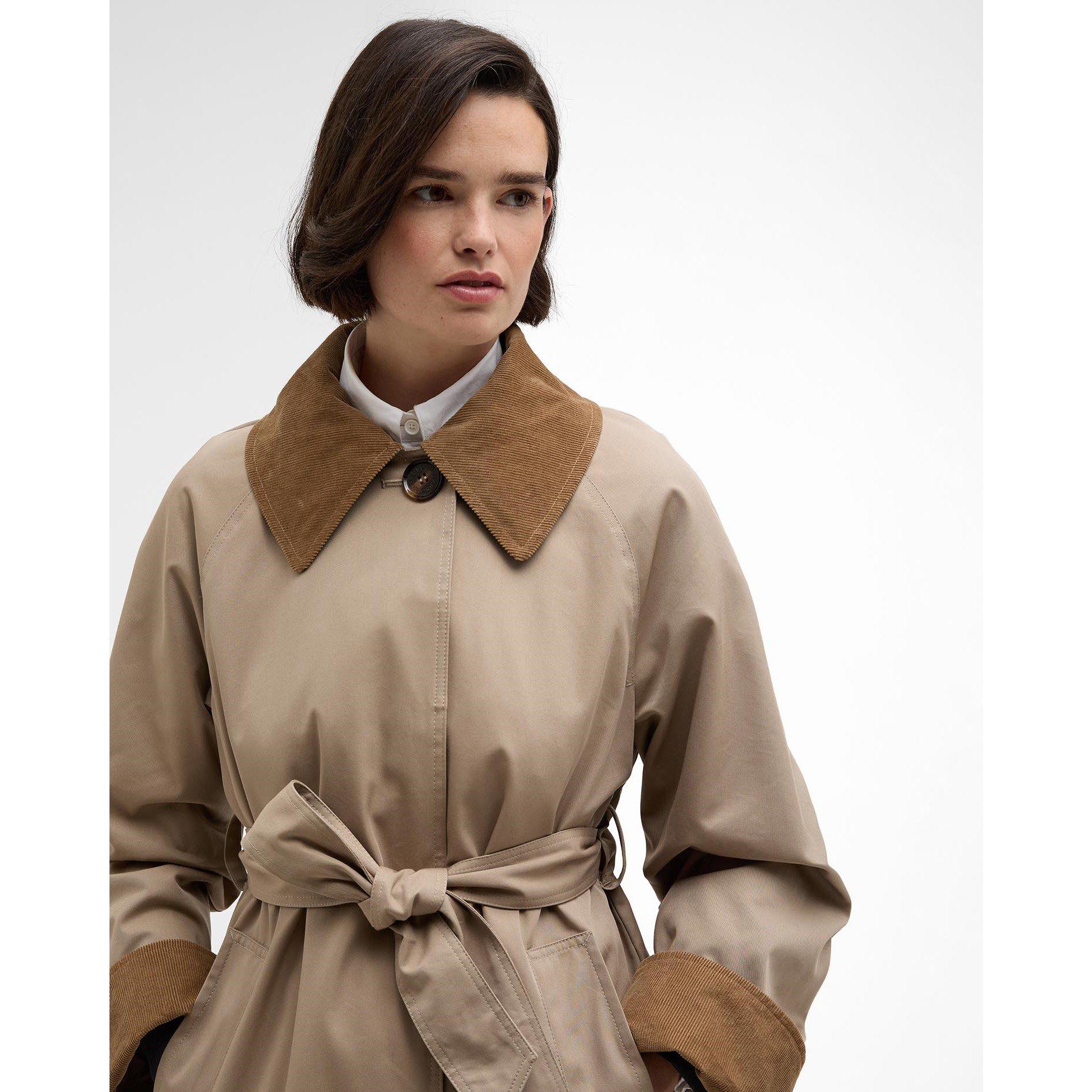 Honey/Ancient - Barbour - Womens Reagan Showerproof Trench Coat - 4