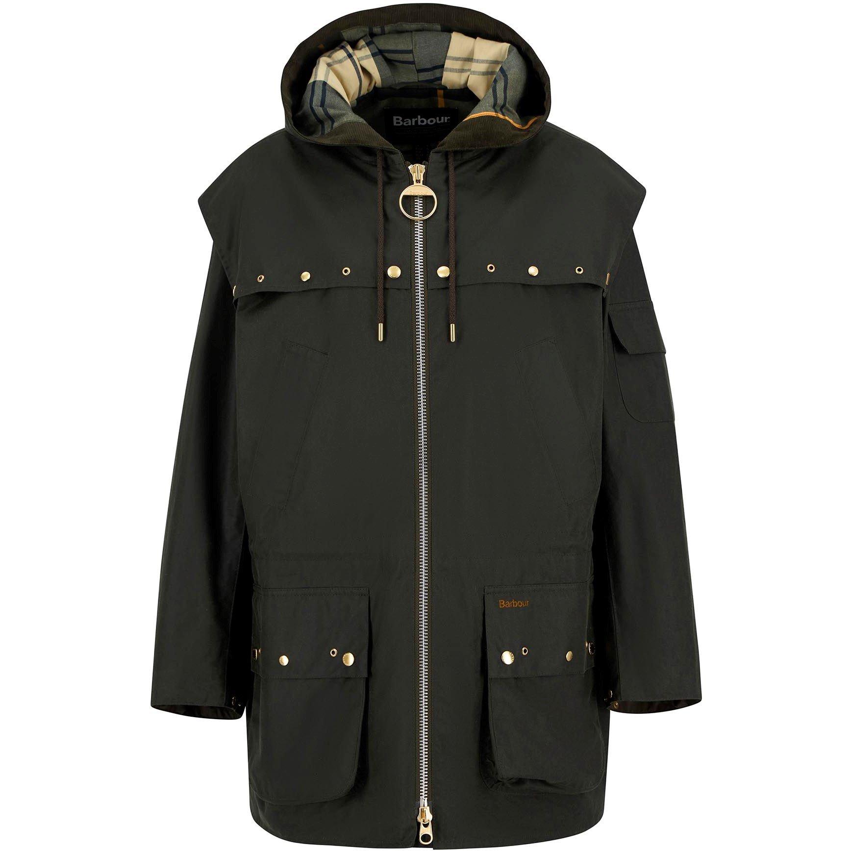Olive/Ancient - Barbour - Womens Aberford Waxed Jacket - 1