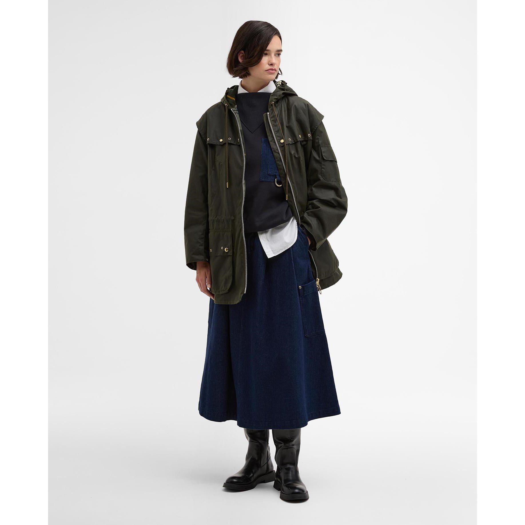 Olive/Ancient - Barbour - Womens Aberford Waxed Jacket - 6