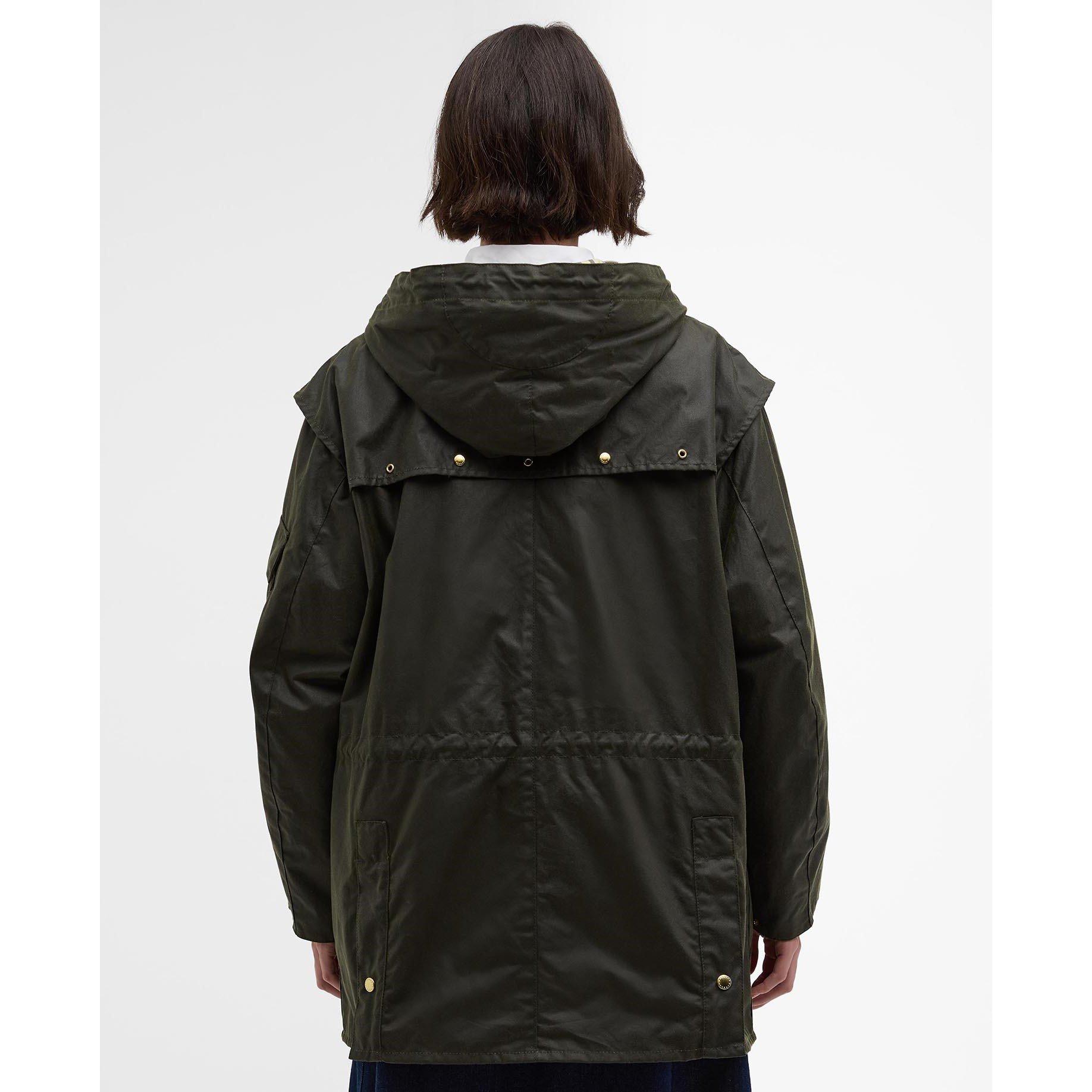 Olive/Ancient - Barbour - Womens Aberford Waxed Jacket - 3