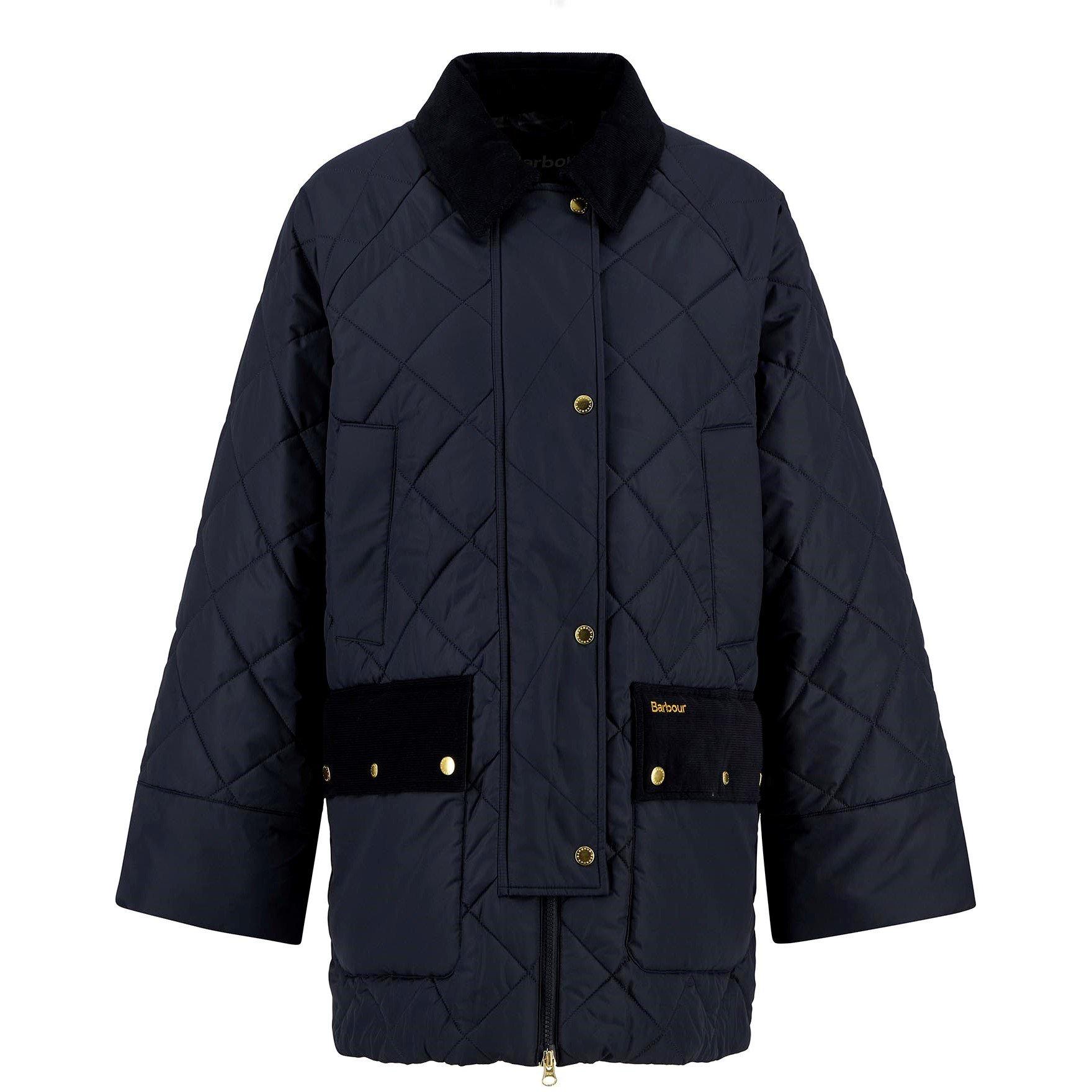 Navy/Drs Tartan - Barbour - Womens Aldburgh Quilted Jacket - 1