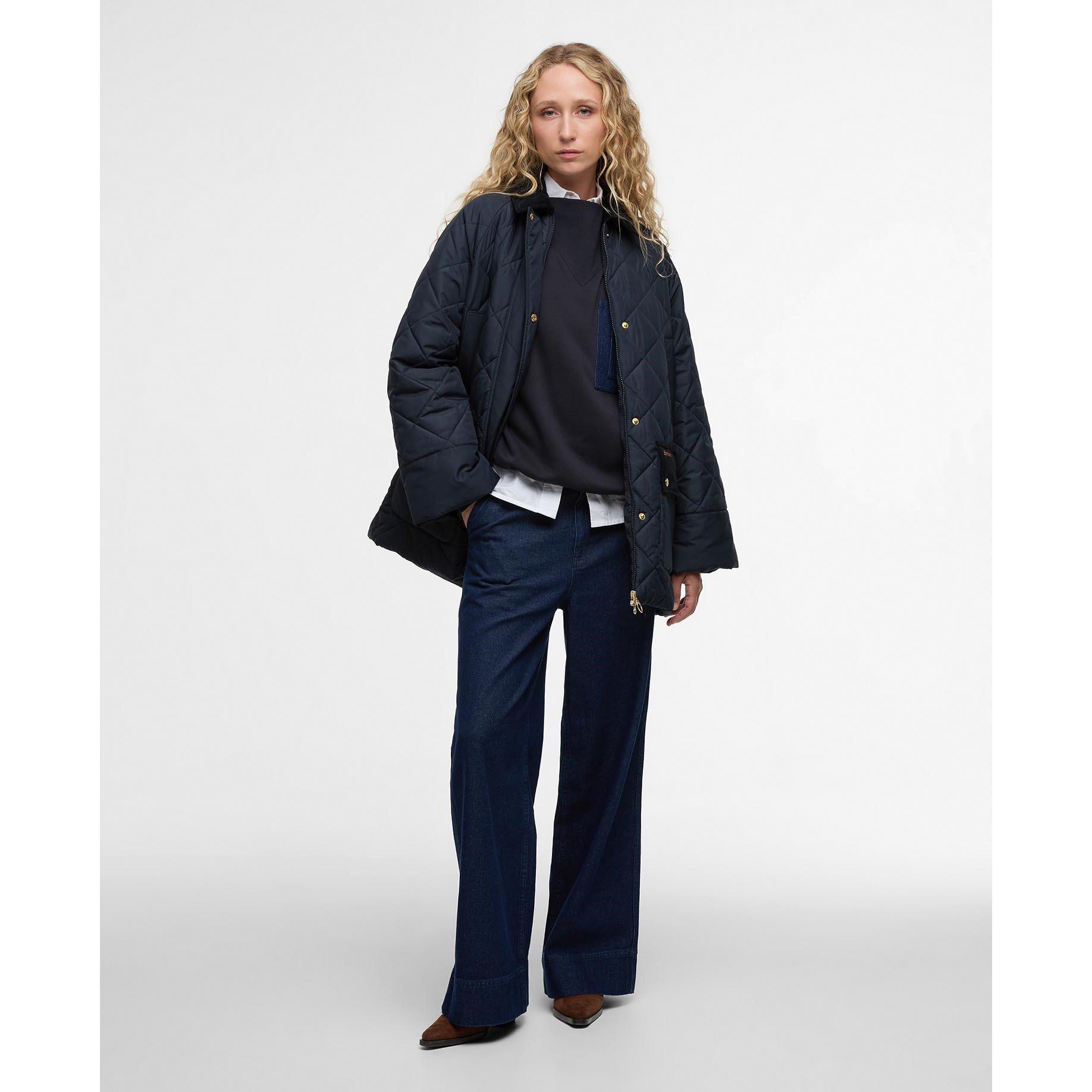 Navy/Drs Tartan - Barbour - Womens Aldburgh Quilted Jacket - 7