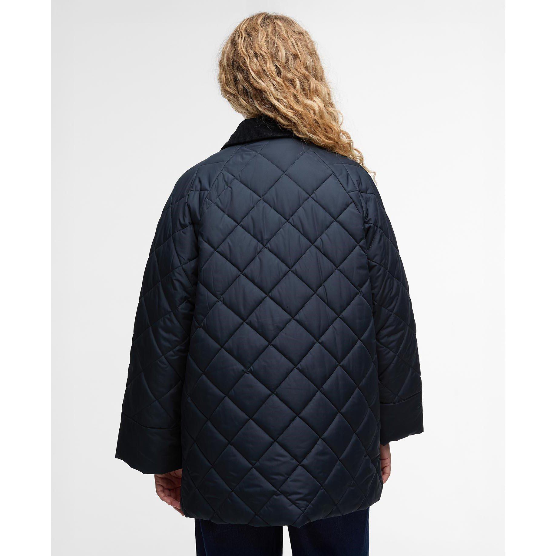 Navy/Drs Tartan - Barbour - Womens Aldburgh Quilted Jacket - 3