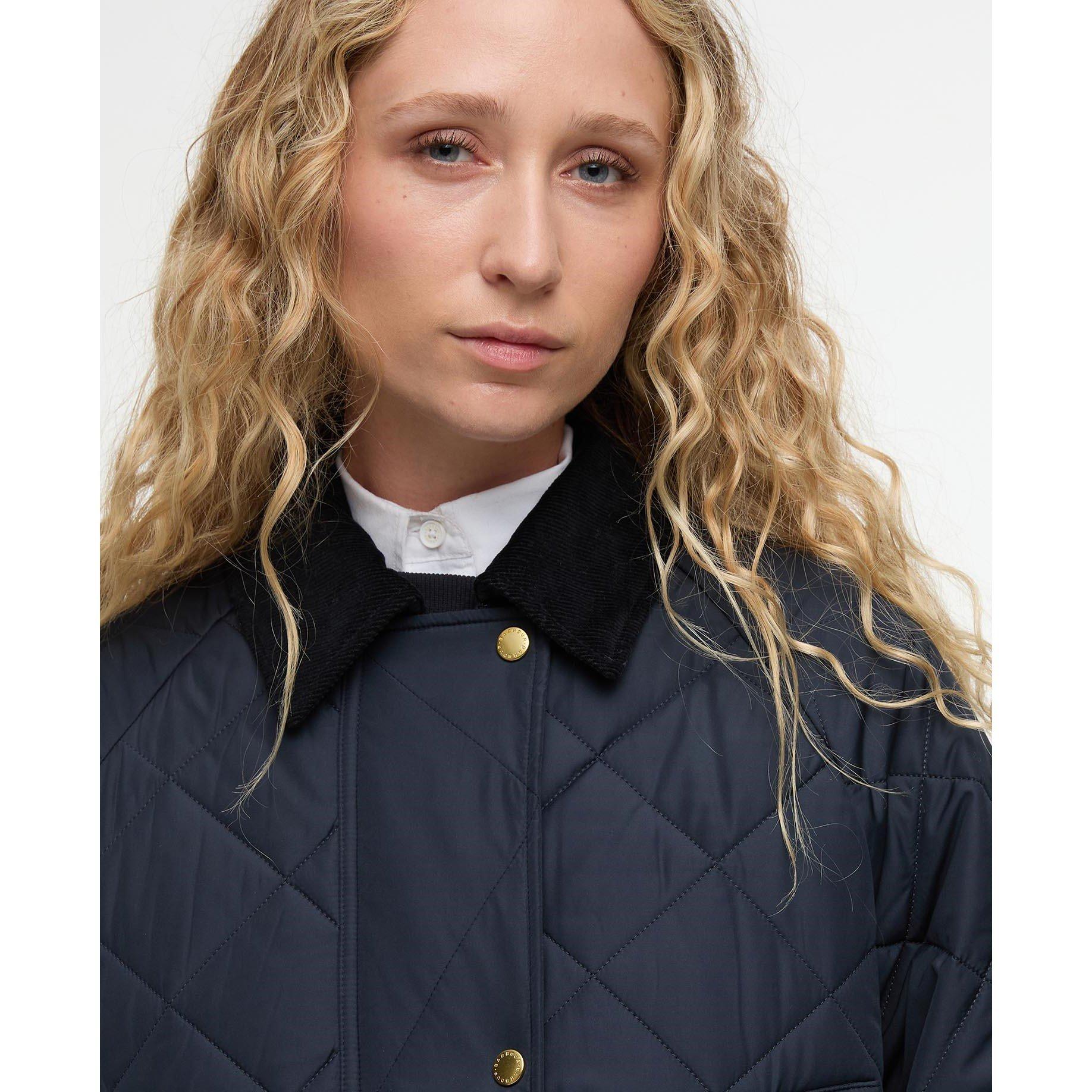 Navy/Drs Tartan - Barbour - Womens Aldburgh Quilted Jacket - 4
