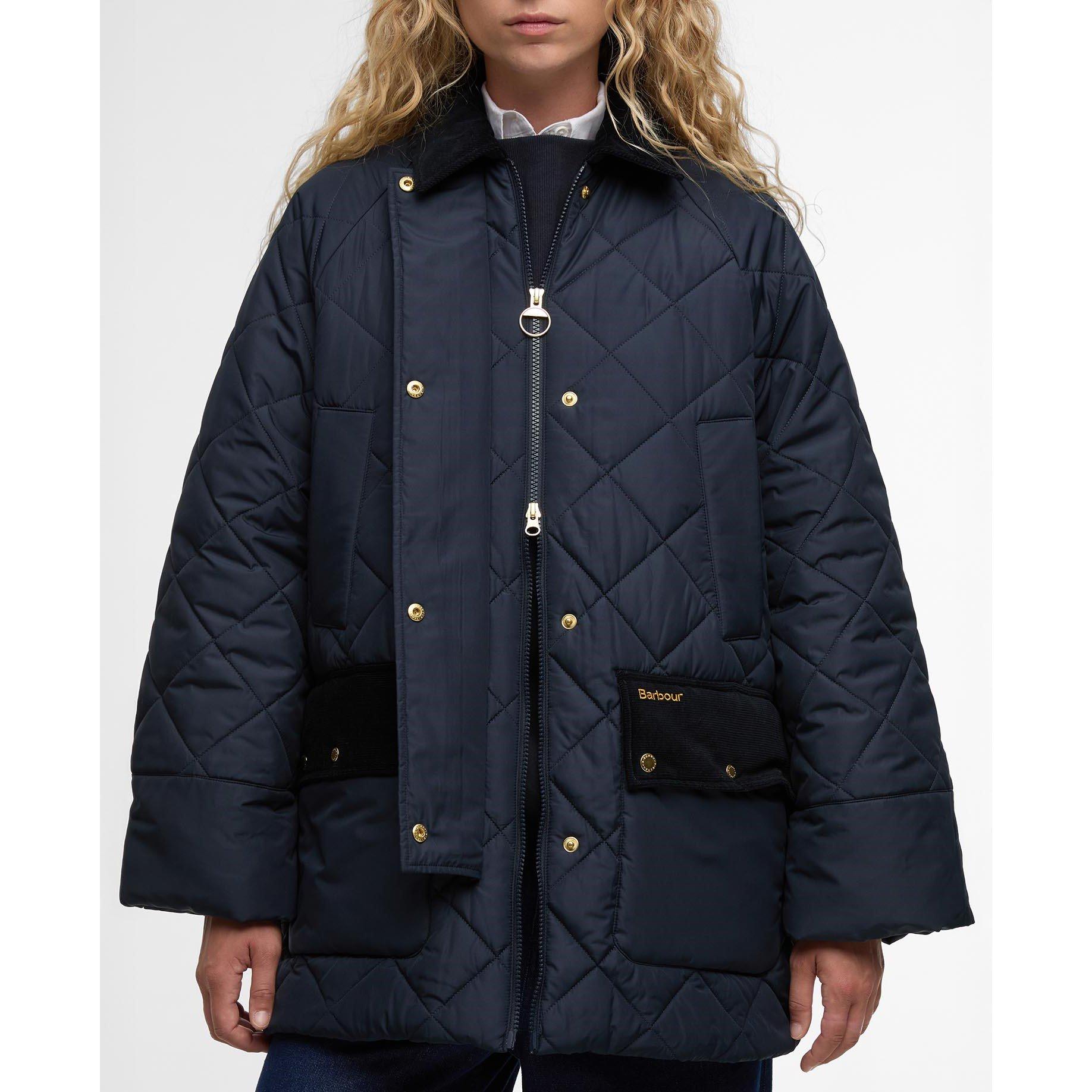 Navy/Drs Tartan - Barbour - Womens Aldburgh Quilted Jacket - 5