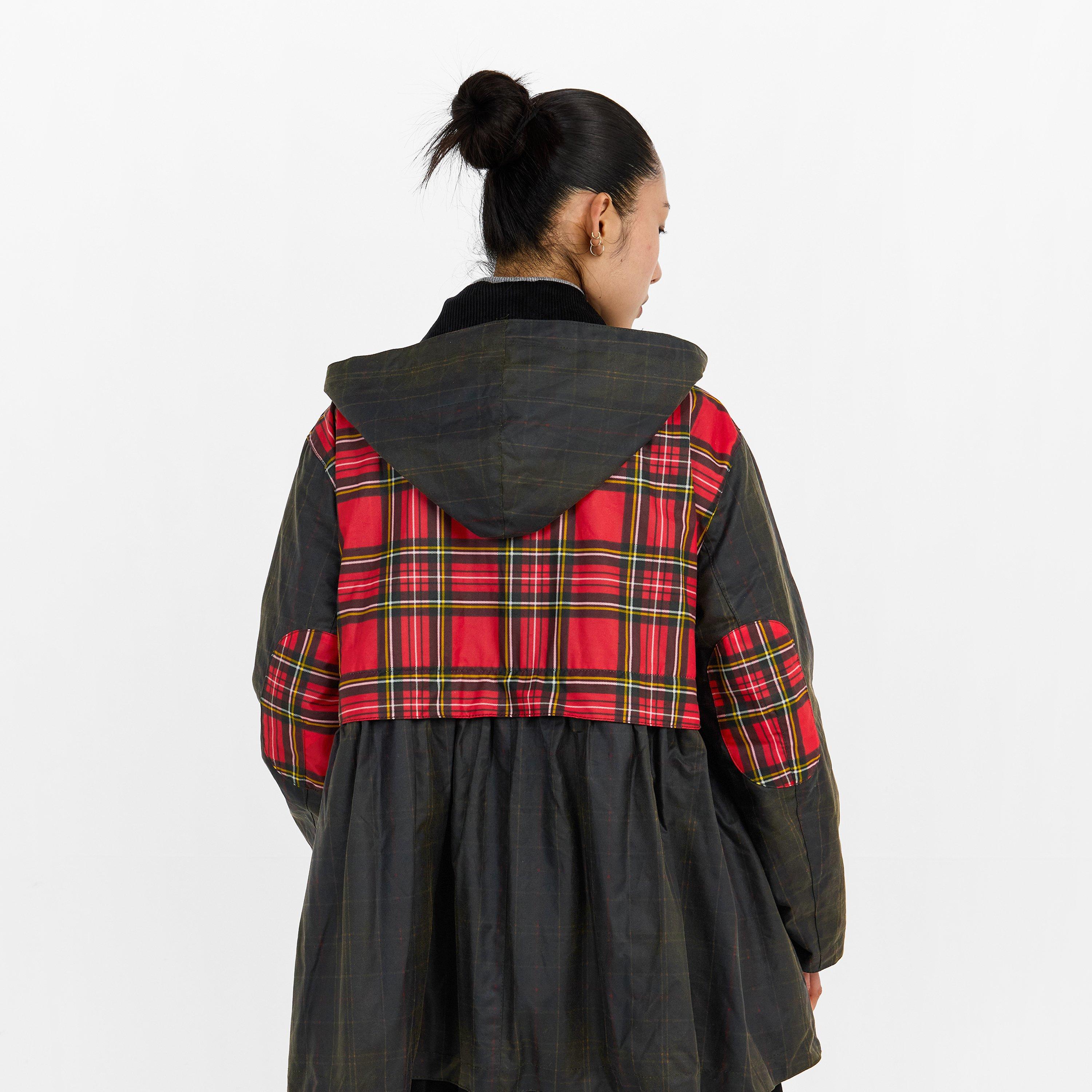 Tartan - Barbour x Ganni - Womens Tartan Peplum Waxed Jacket - 4