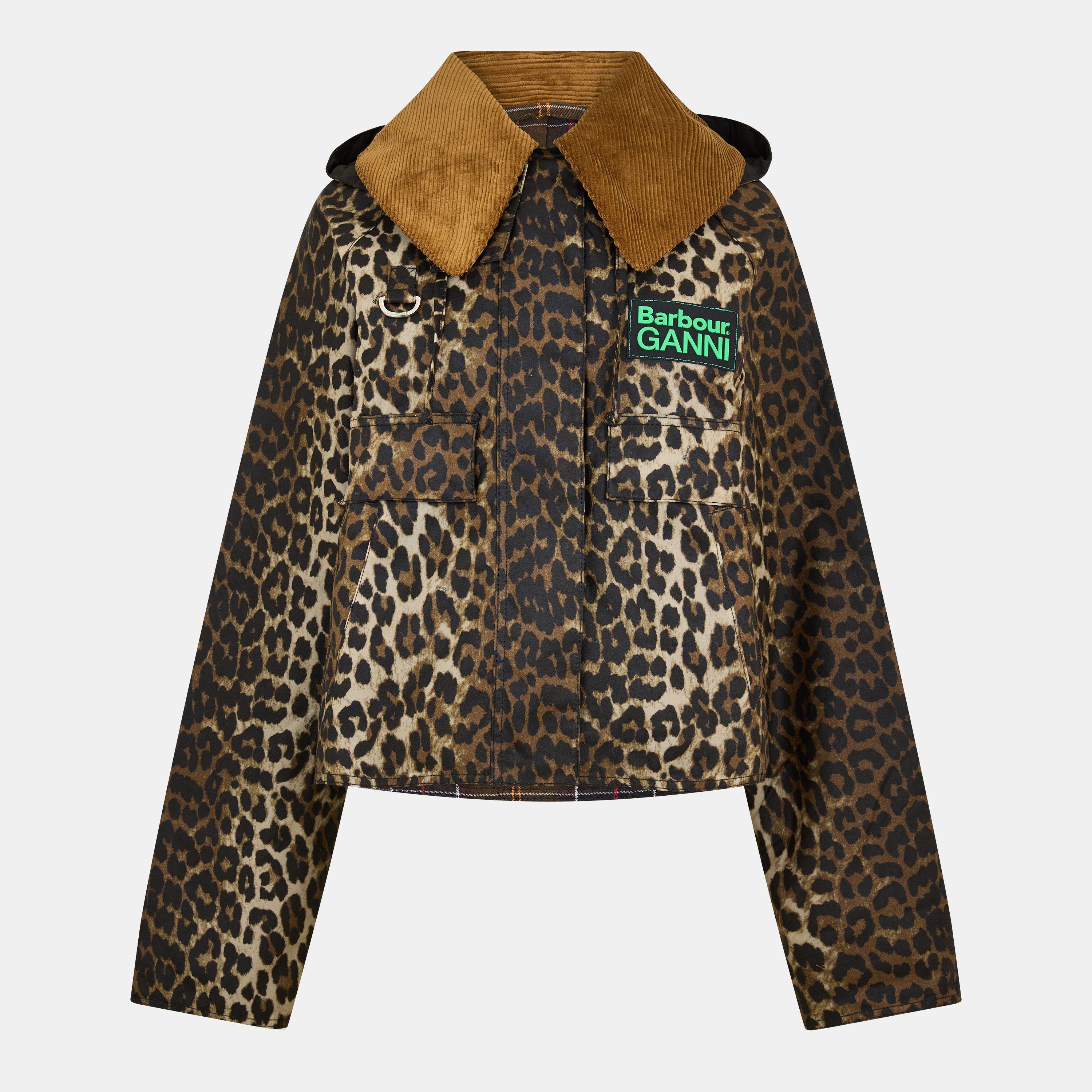 Leopard - Barbour x Ganni - Womens Leopard Print Waxed Anorak - 1