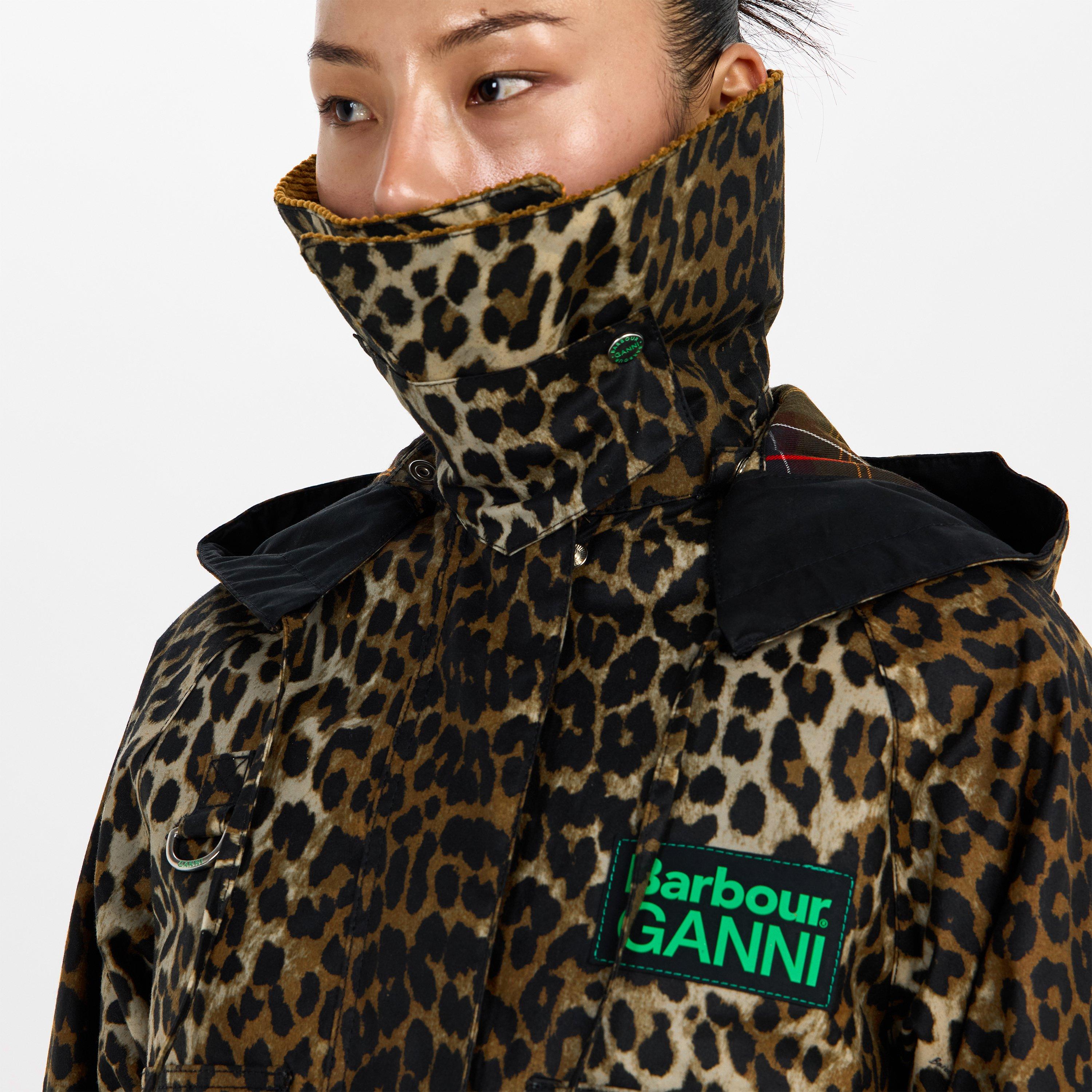 Leopard - Barbour x Ganni - Womens Leopard Print Waxed Anorak - 5