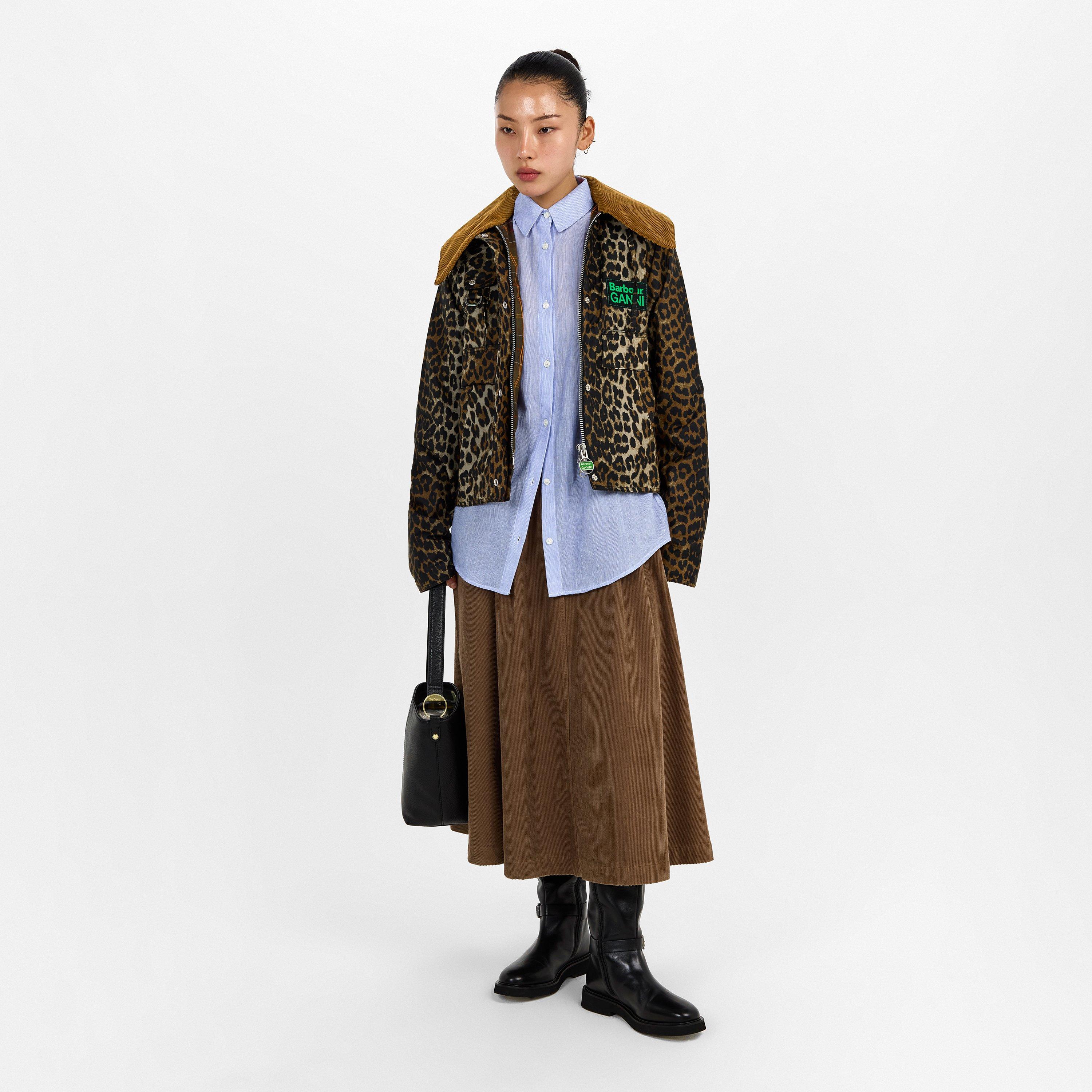 Leopard - Barbour x Ganni - Womens Leopard Print Waxed Anorak - 6