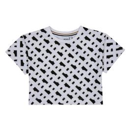 Boss All Over Monogram Crop T Shirt Junior Girls