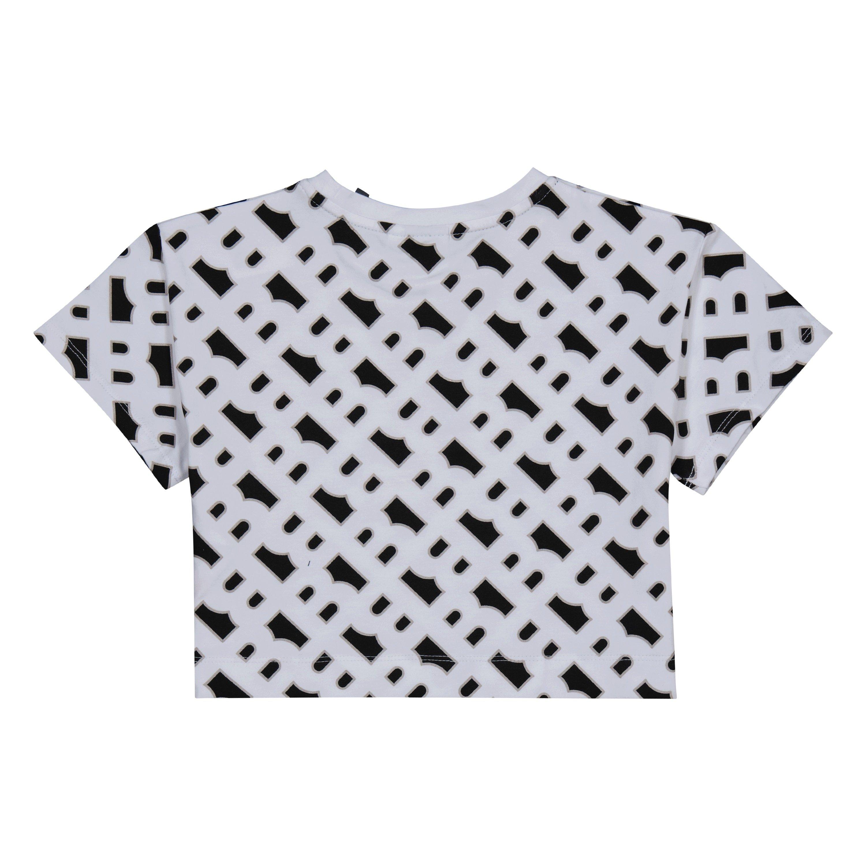 White 10P - Boss - Kids All-Over Monogram Crop T-Shirt, All-Over Print - 3