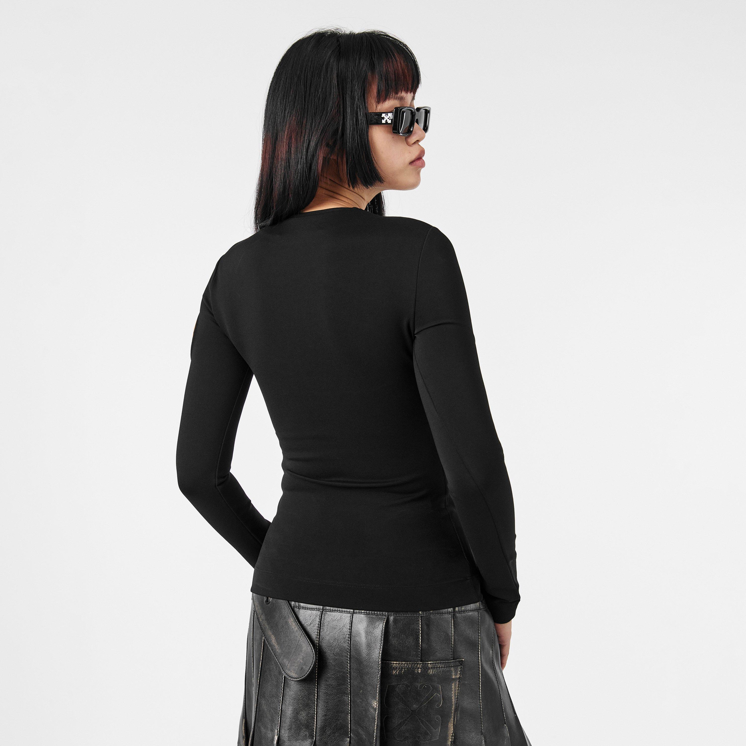 Black - Off White - Women's Knitted Top - 4