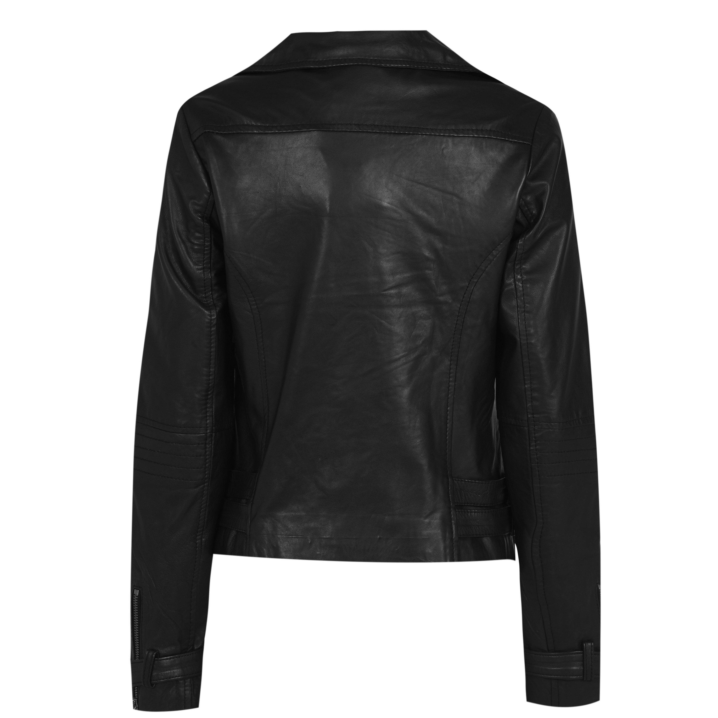 Nero - Biba - Women's Biker Long Sleeve Leather Jacket - 6