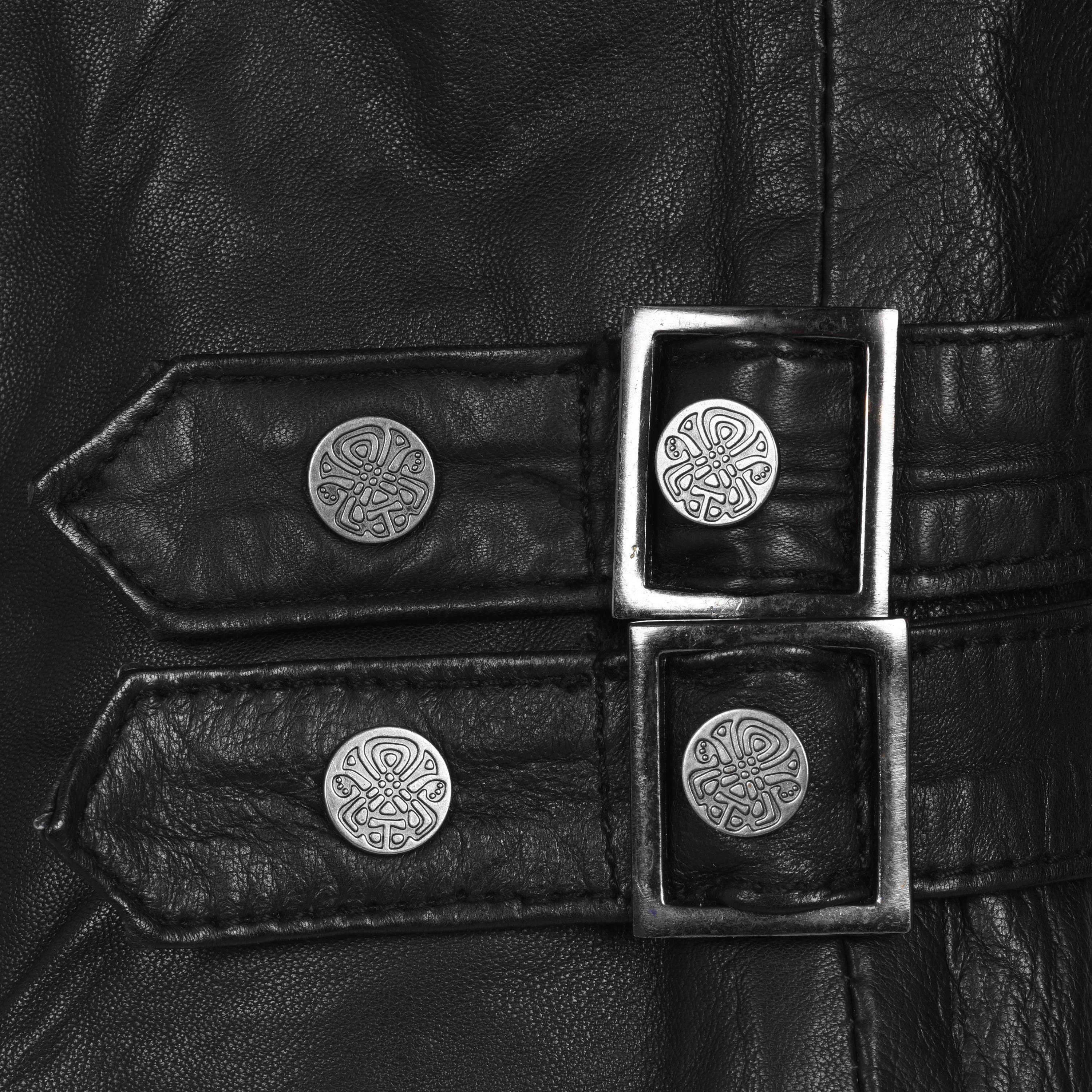 Nero - Biba - Women's Biker Long Sleeve Leather Jacket - 7