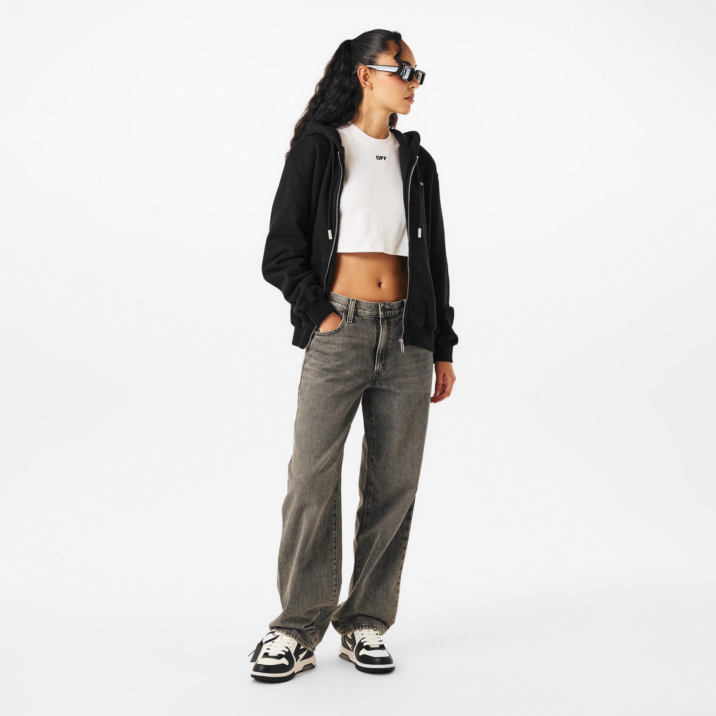 Black/White - Off White - Women's Knitted Top - 6