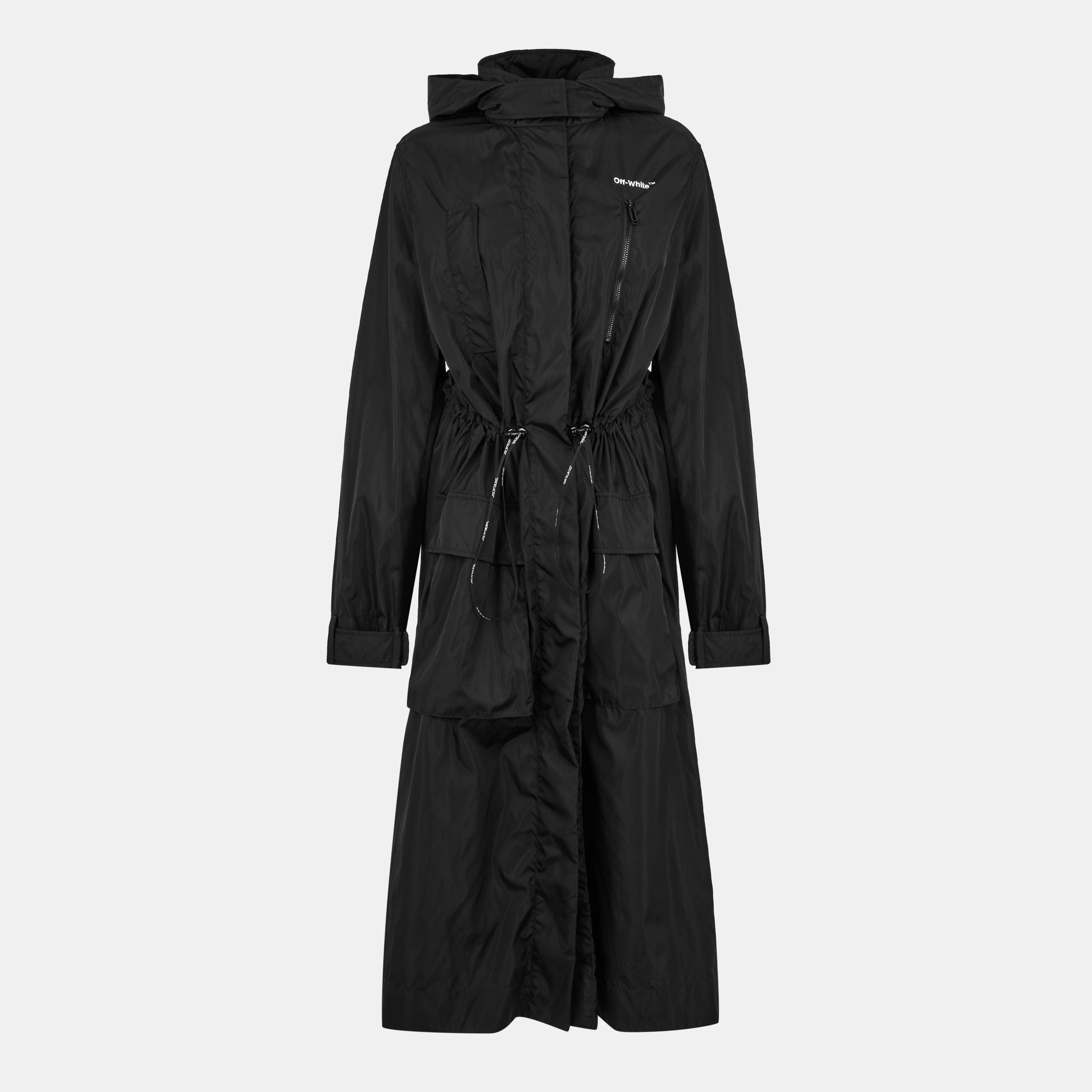 Black/White - Off White - Women's Oversized Insulated Short Puffer Jacket - 1