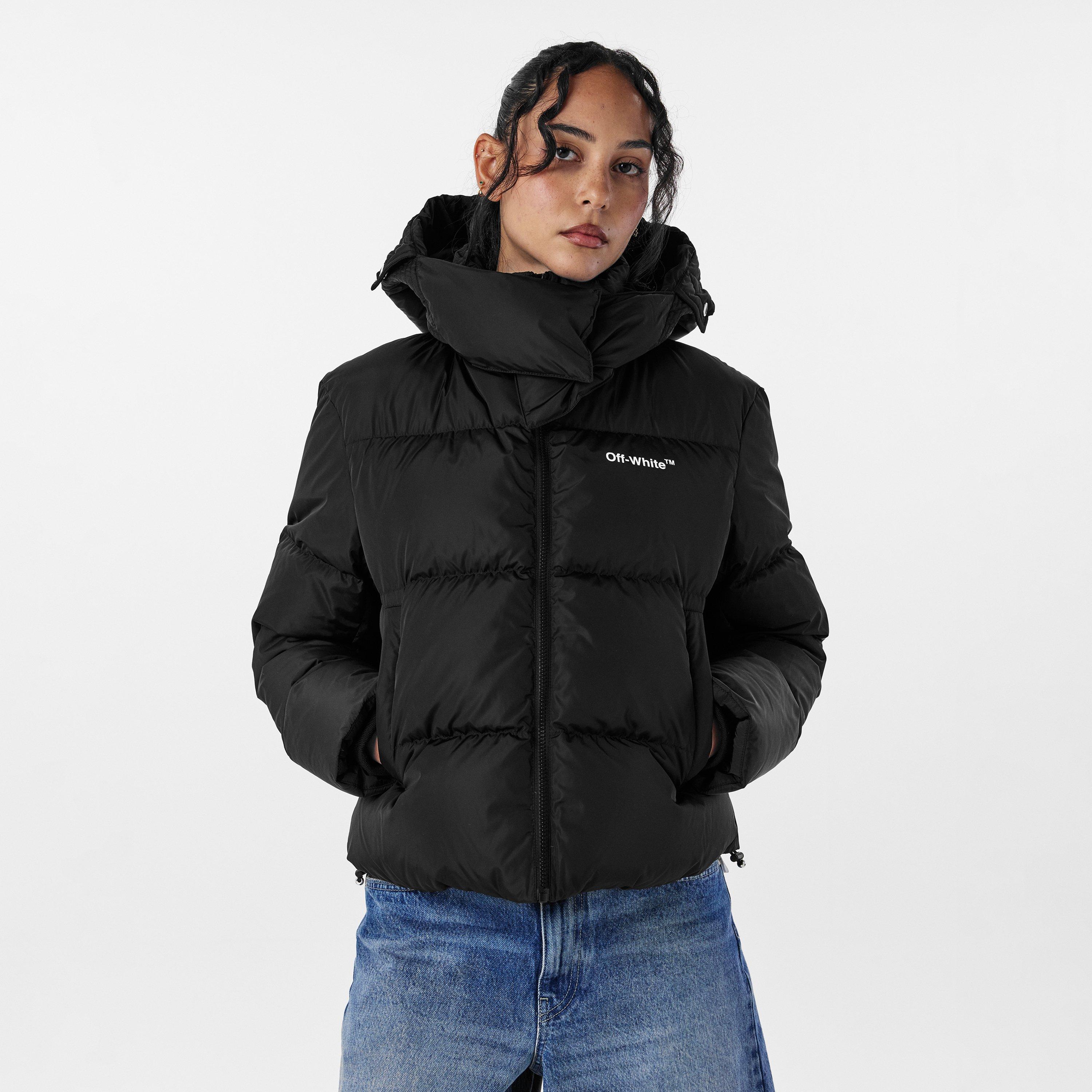 Crno/Bijelo - Off White - Women's Off-White Short Puffer Jacket - 3