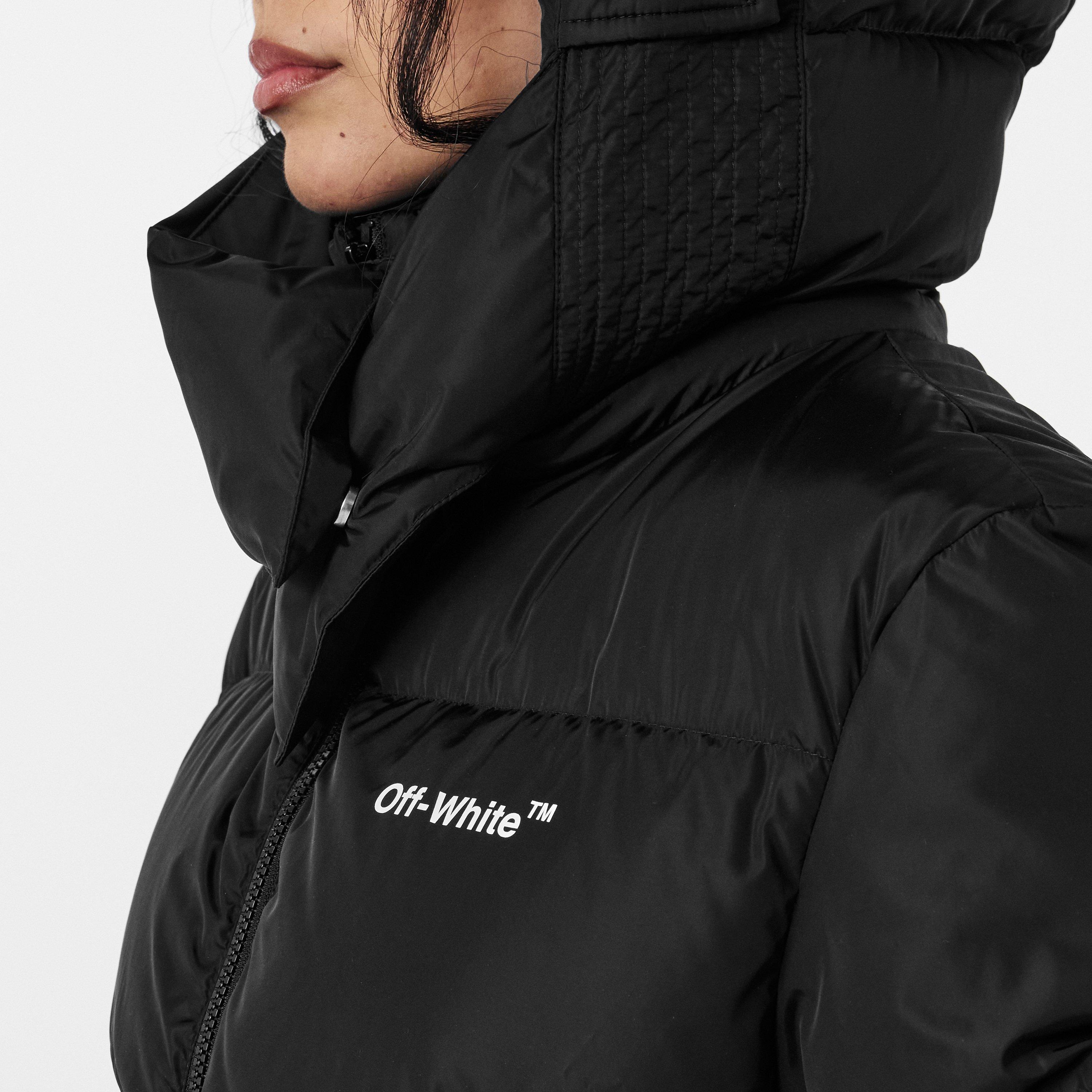Crno/Bijelo - Off White - Women's Off-White Short Puffer Jacket - 5
