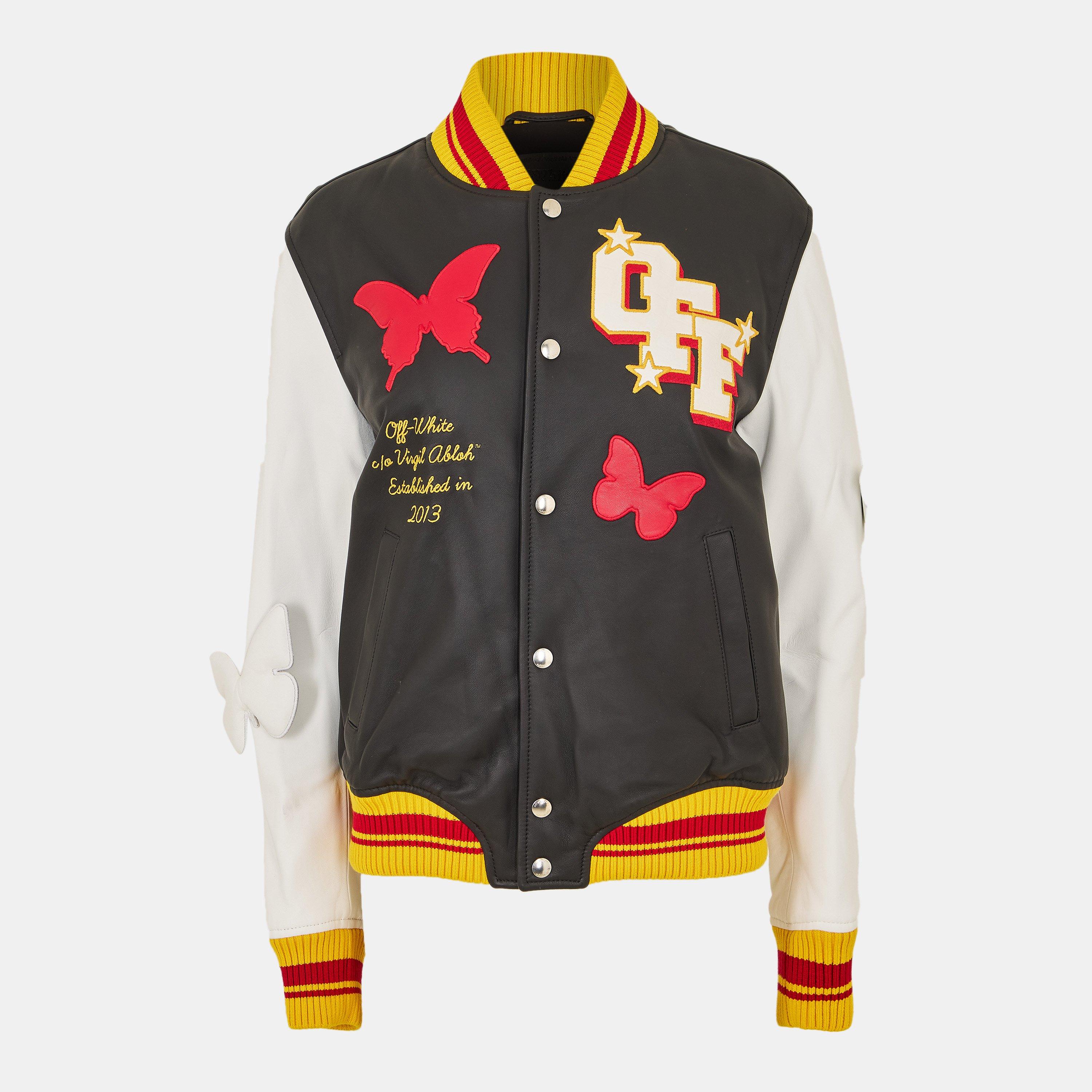 Black/White - Off White - Women's Varsity Jacket - 1